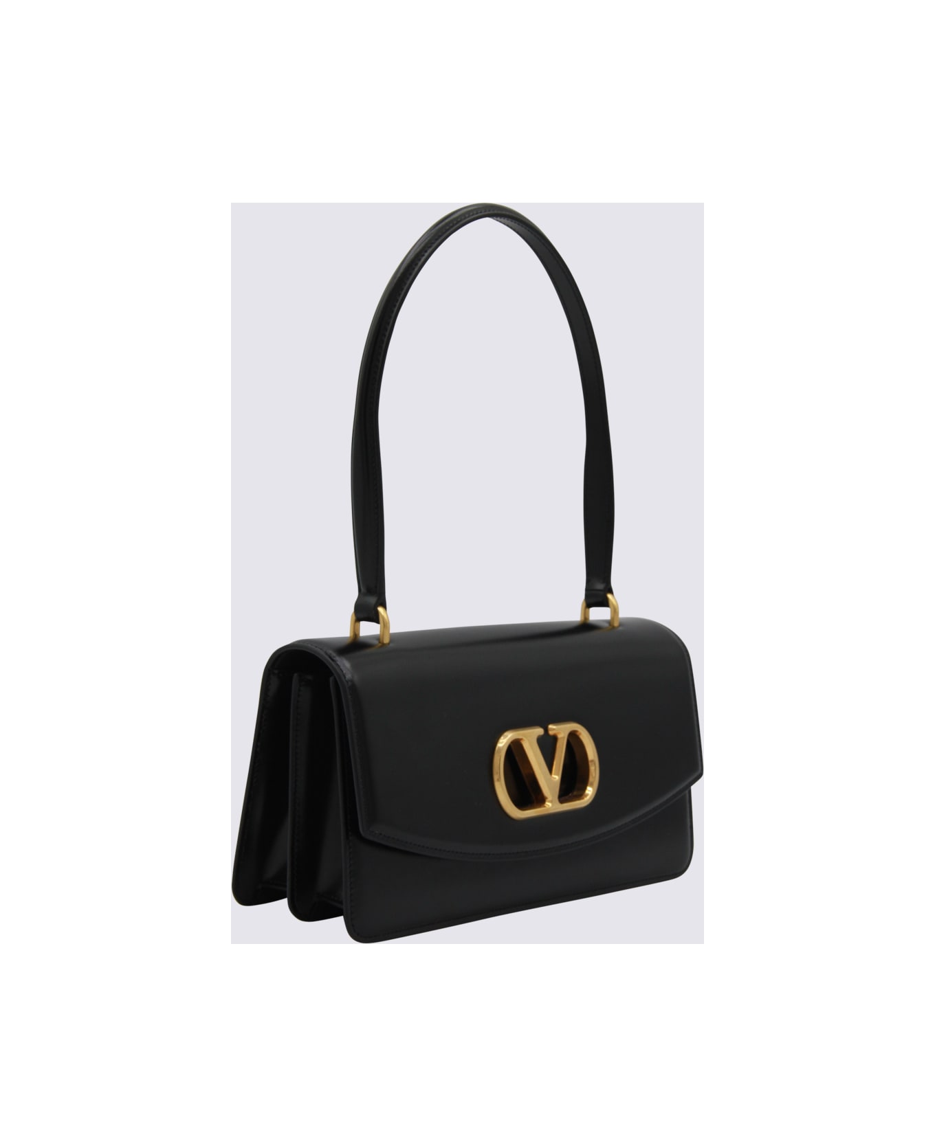 Valentino Garavani Black Leather Shoulder Bag - BLACK
