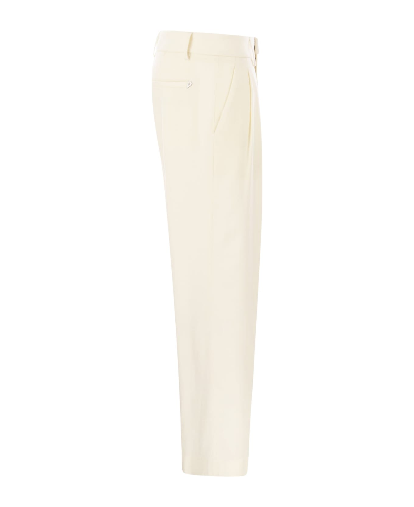 Dondup Sheryl - Loose Flannel Trousers - White