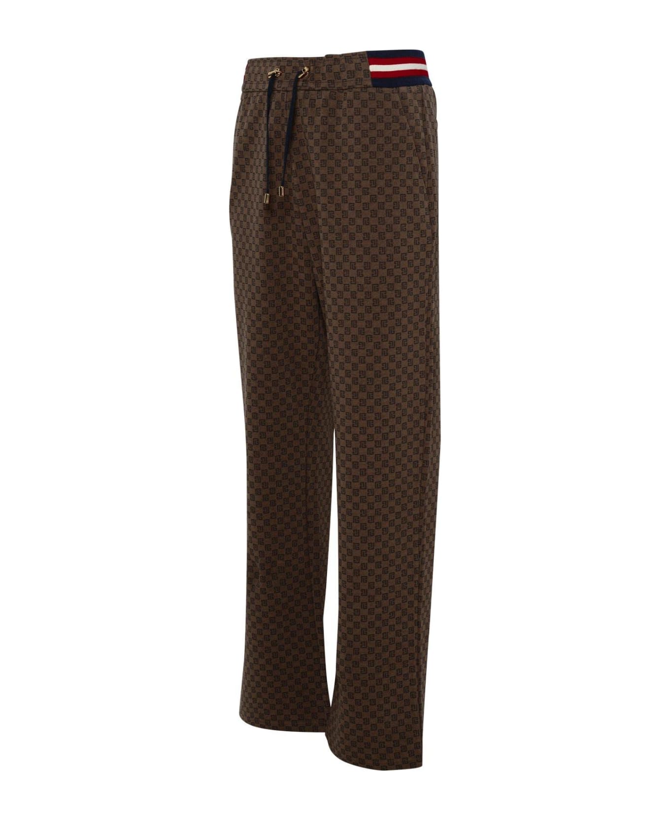 Balmain Pants In Brown Polyester - brown ボトムス