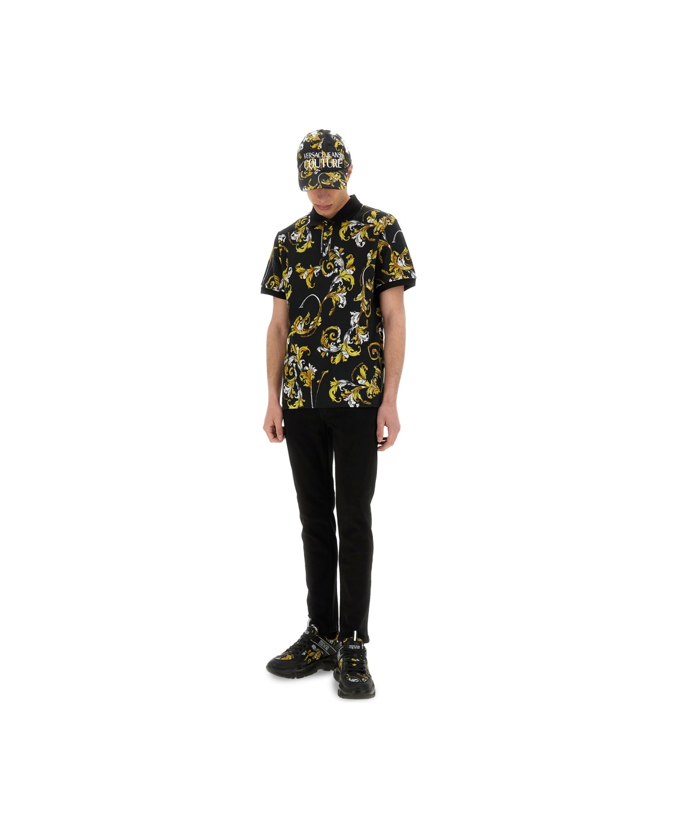 Versace Jeans Couture Polo Outline Baroque - BLACK