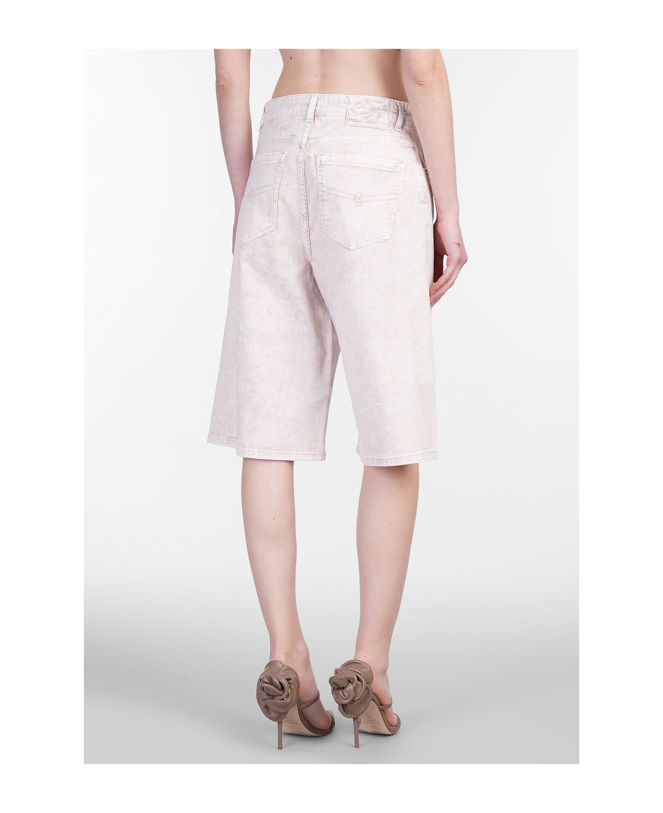 Blumarine Shorts In Rose-pink Cotton - rose-pink