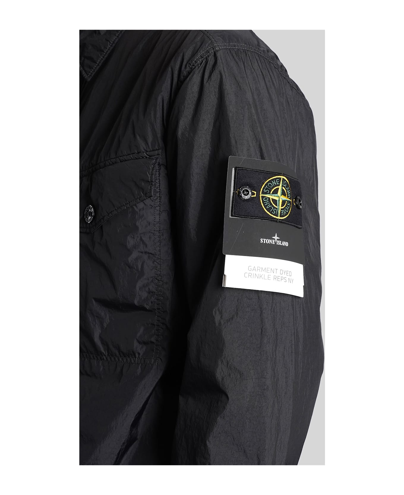 Stone Island Casual Jacket In Black Polyamide - black