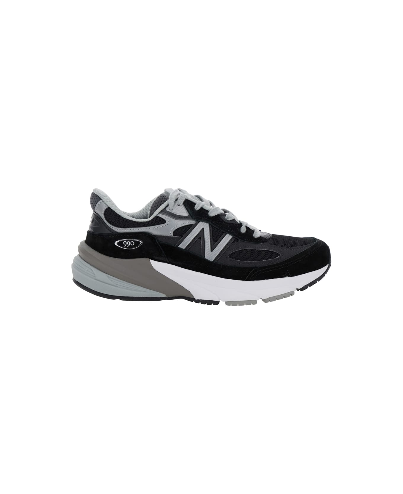New Balance Black Low Top Sneakers With Logo Detail In Suede And Tech Fabric Woman - Black