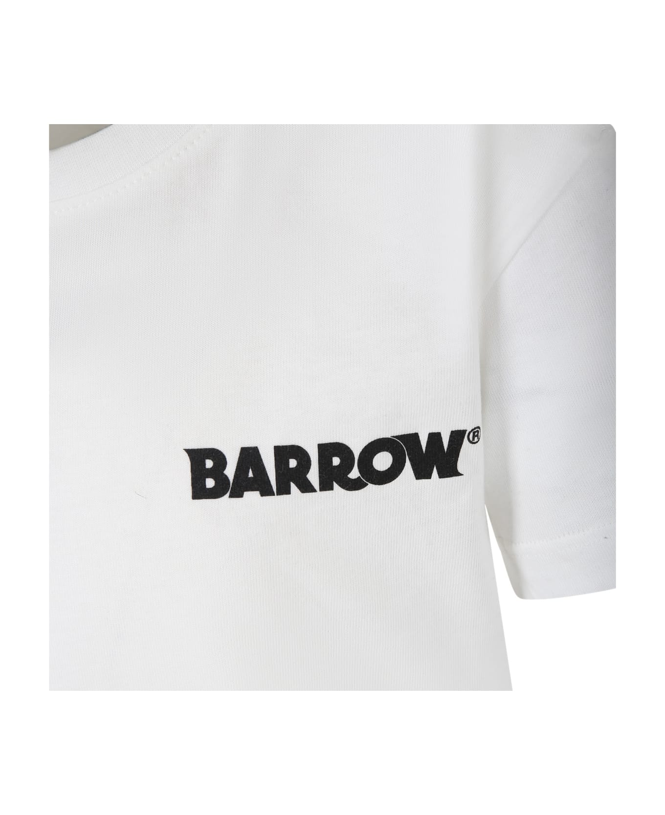 Barrow T-shirt Bianca Per Bambini Con Smile E Logo - Off white
