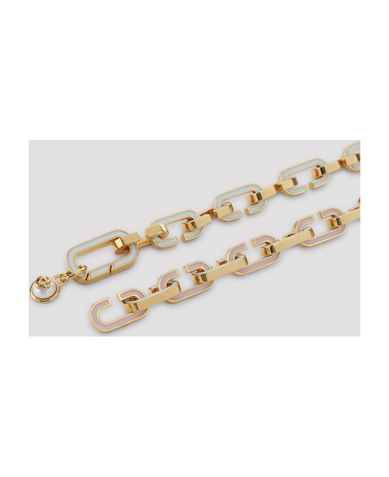 Casablanca Enamel C Link Necklace - Gold Pink Blue