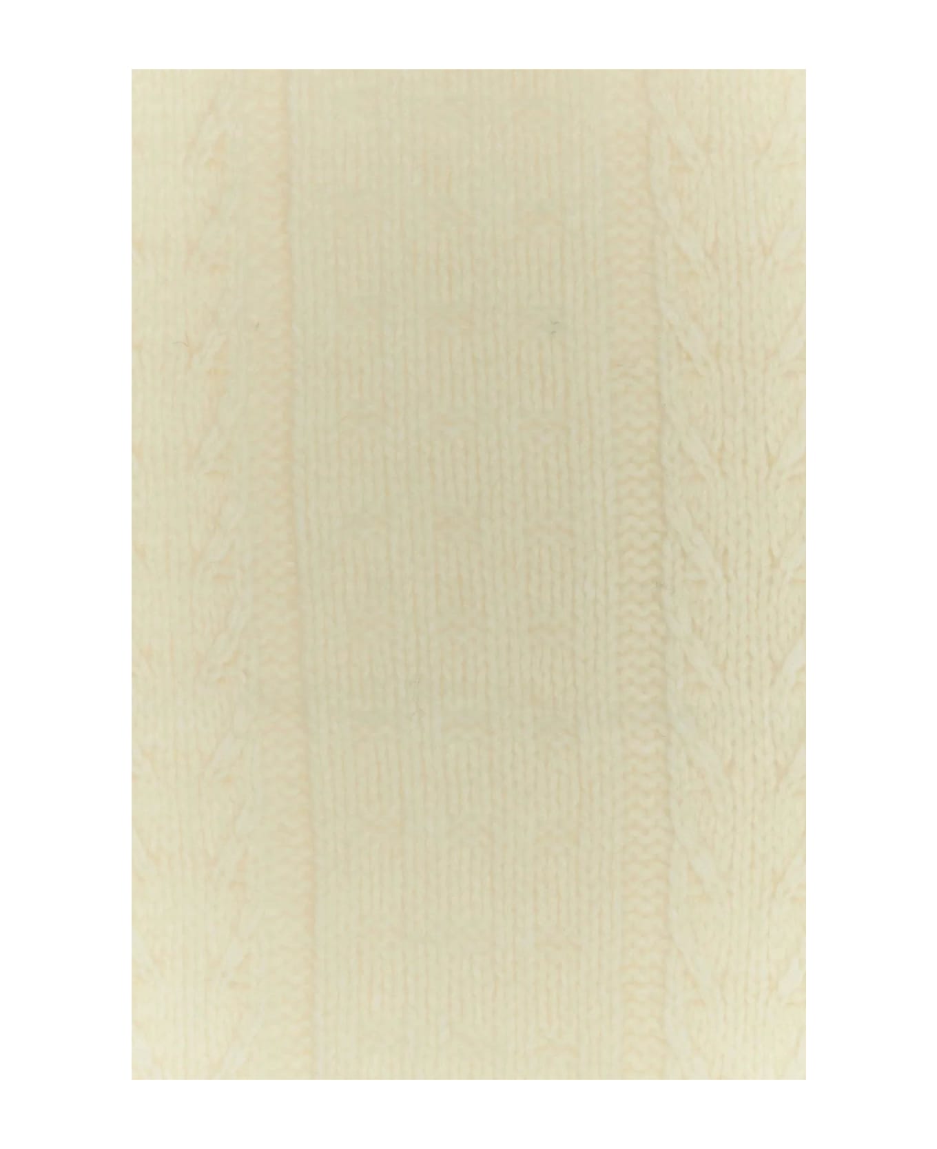 Ganni Ivory Wool Blend Scarf - Crema スカーフ＆ストール