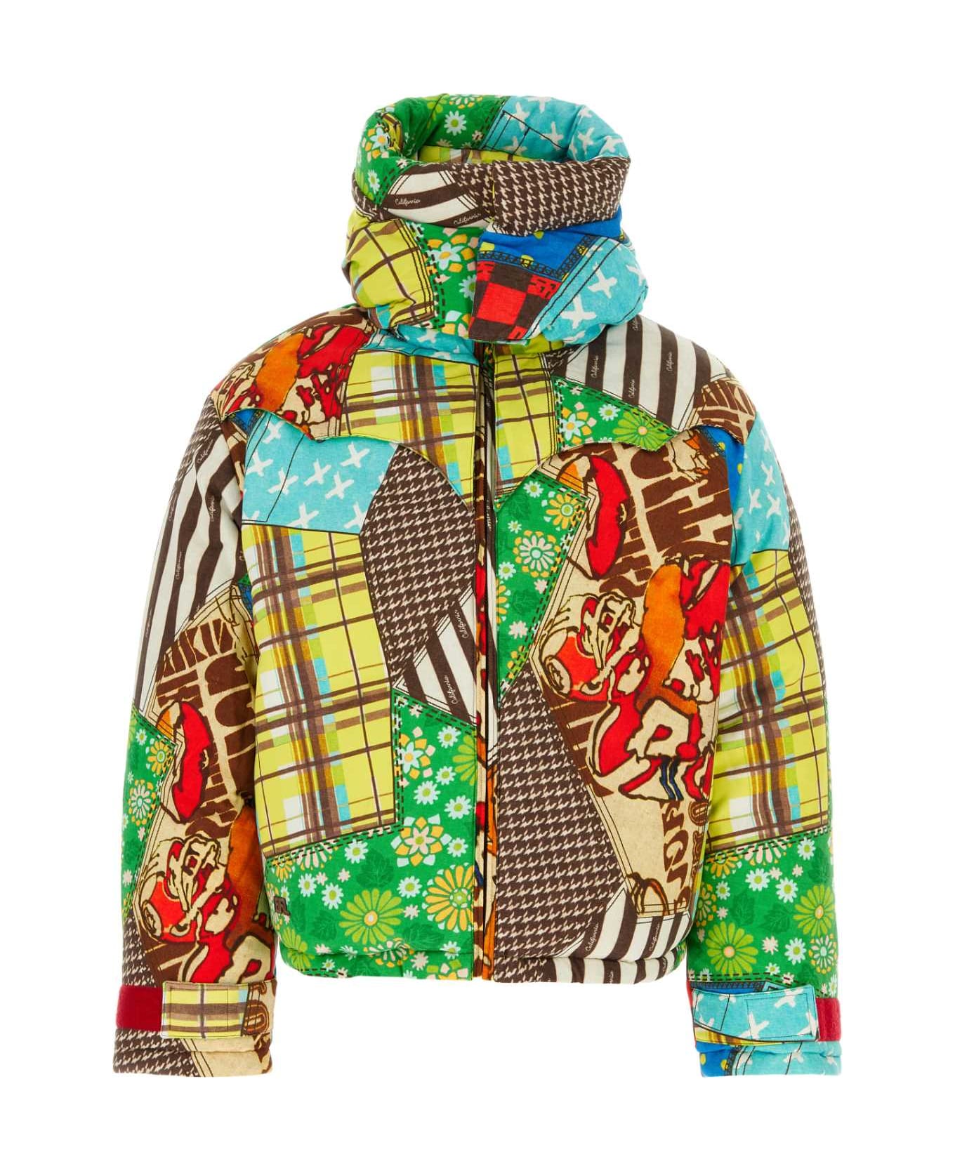 ERL Printed Cotton Blend Down Jacket - MULTI