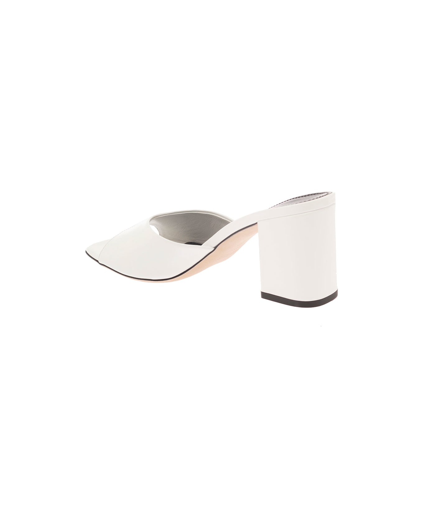 Paris Texas 'anja' White Mules With Block Heel In Patent Leather Woman - White