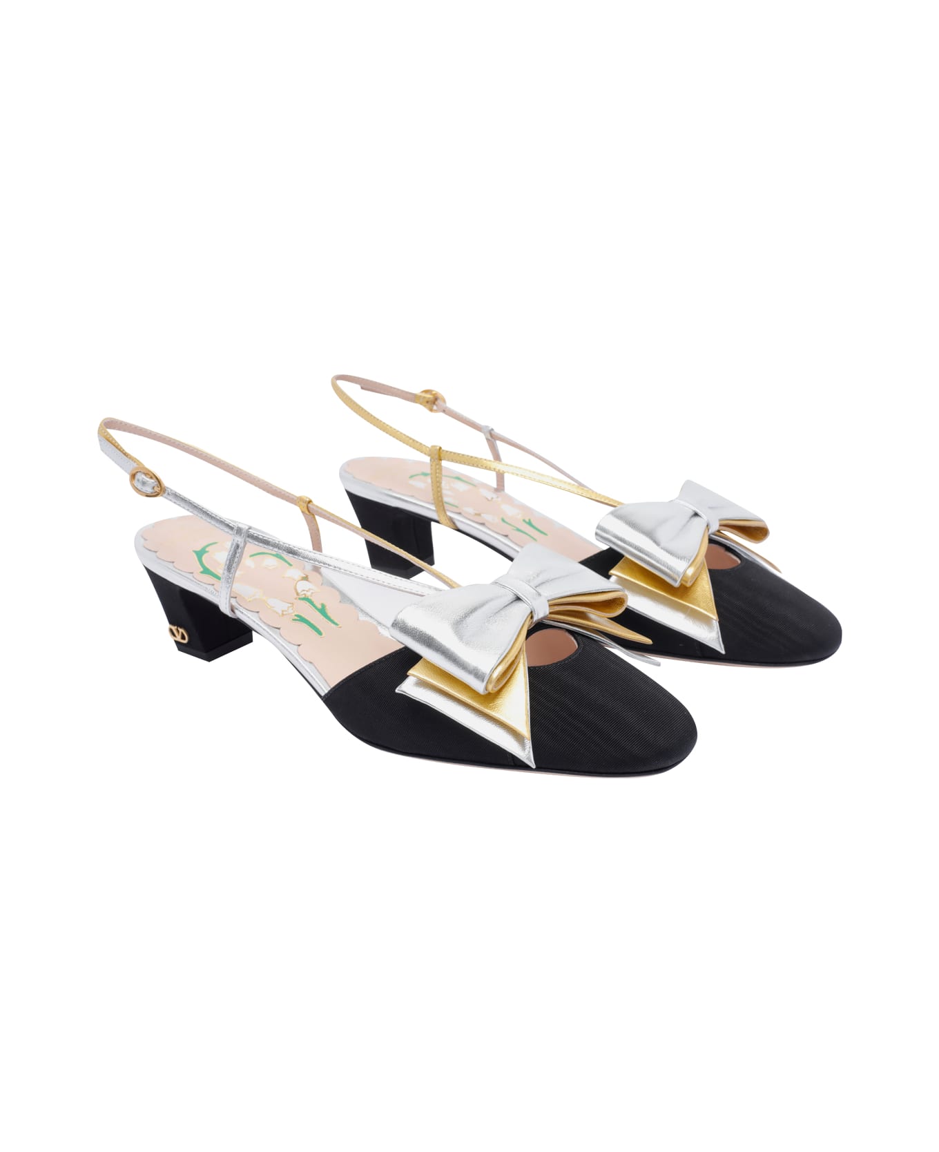 Valentino Garavani Slingback Decollete
 Bowow In Moire
 Tissue - Black