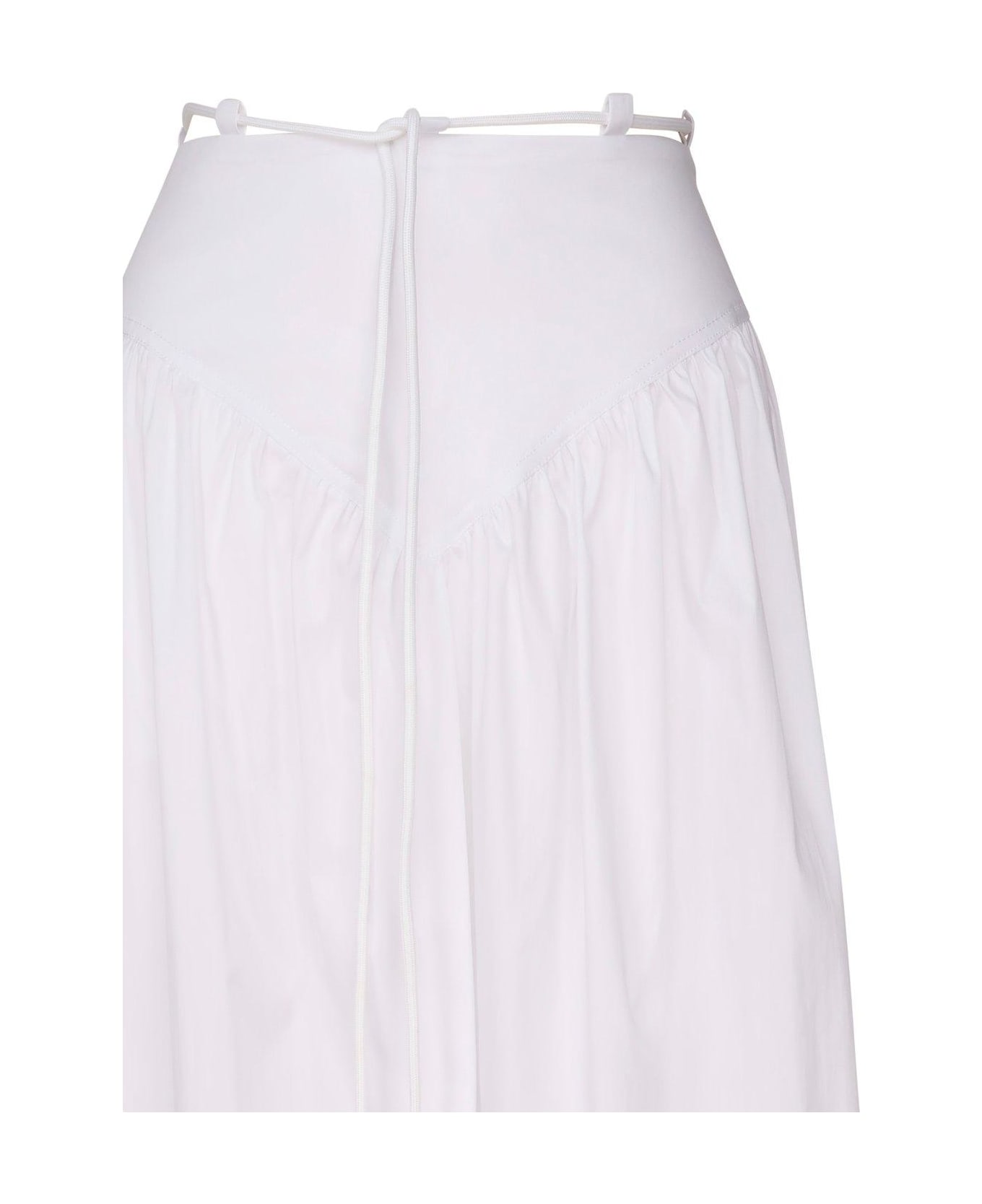 Pinko Drawstring A-line Midi Skirt - Bianco brill.