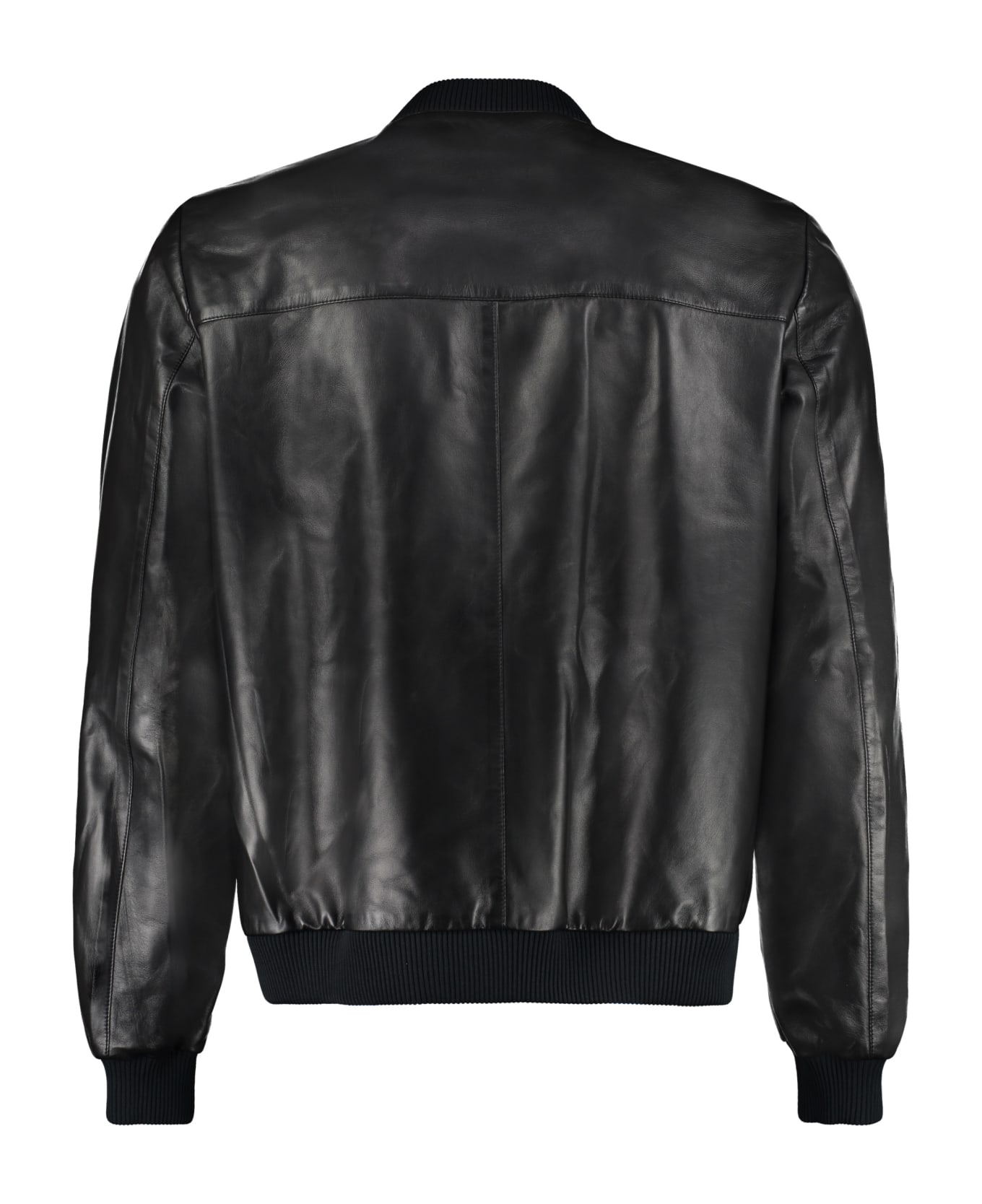 Prada Re-nylon And Leather Reversible Bomber Jacket - black