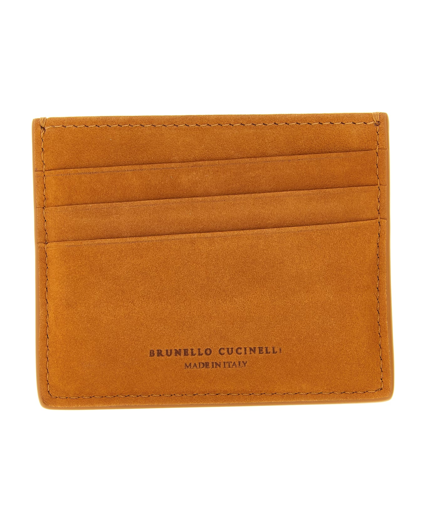 Brunello Cucinelli Suede Card Holder - Orange