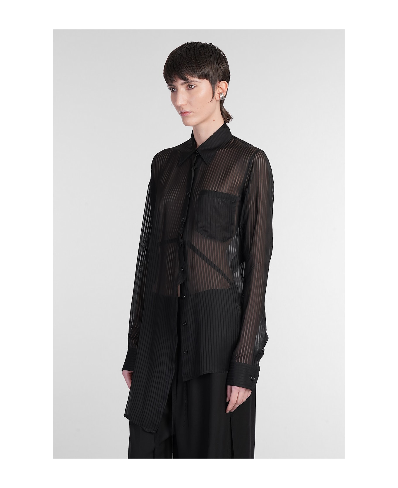 Ann Demeulemeester Daria Shirt In Black Viscose - black