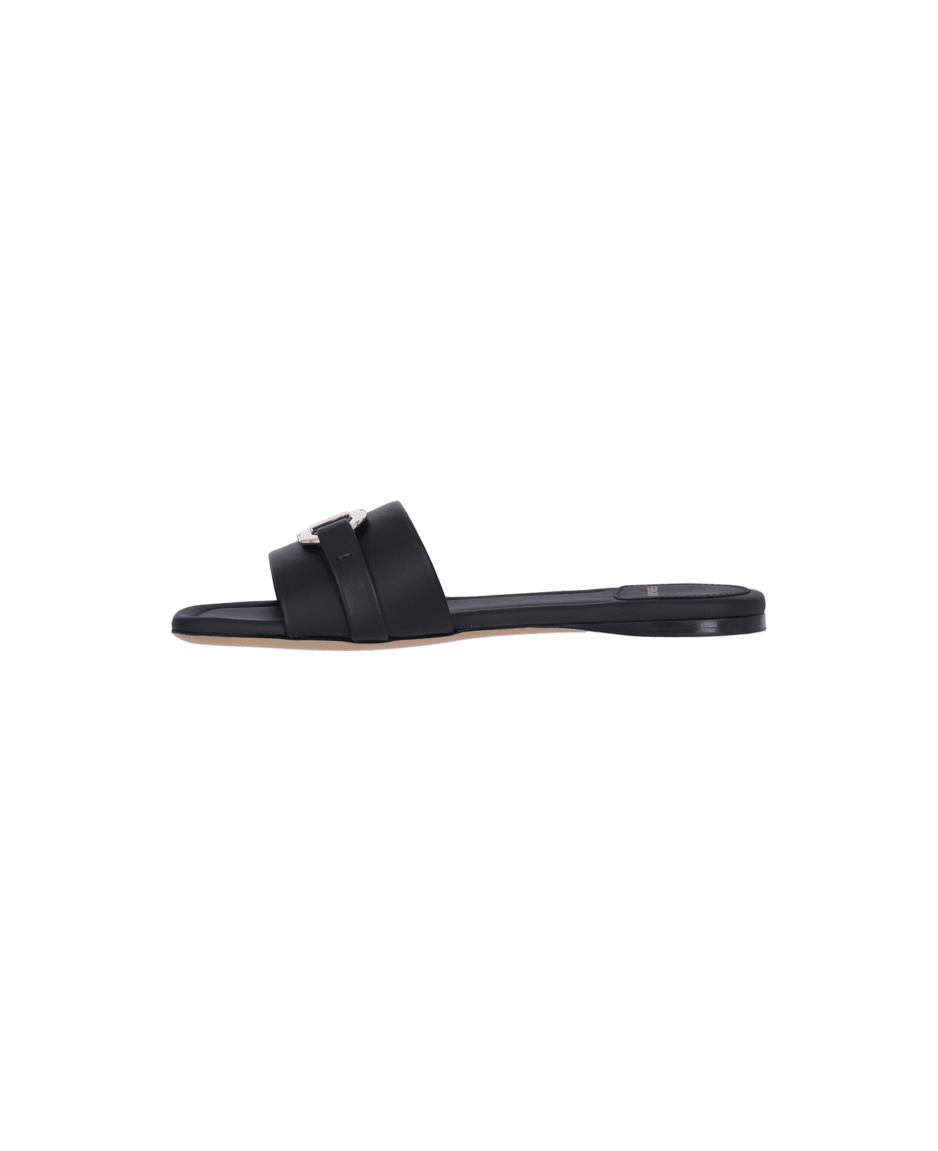 Ferragamo 'slide Gancini' Sandals - Black  