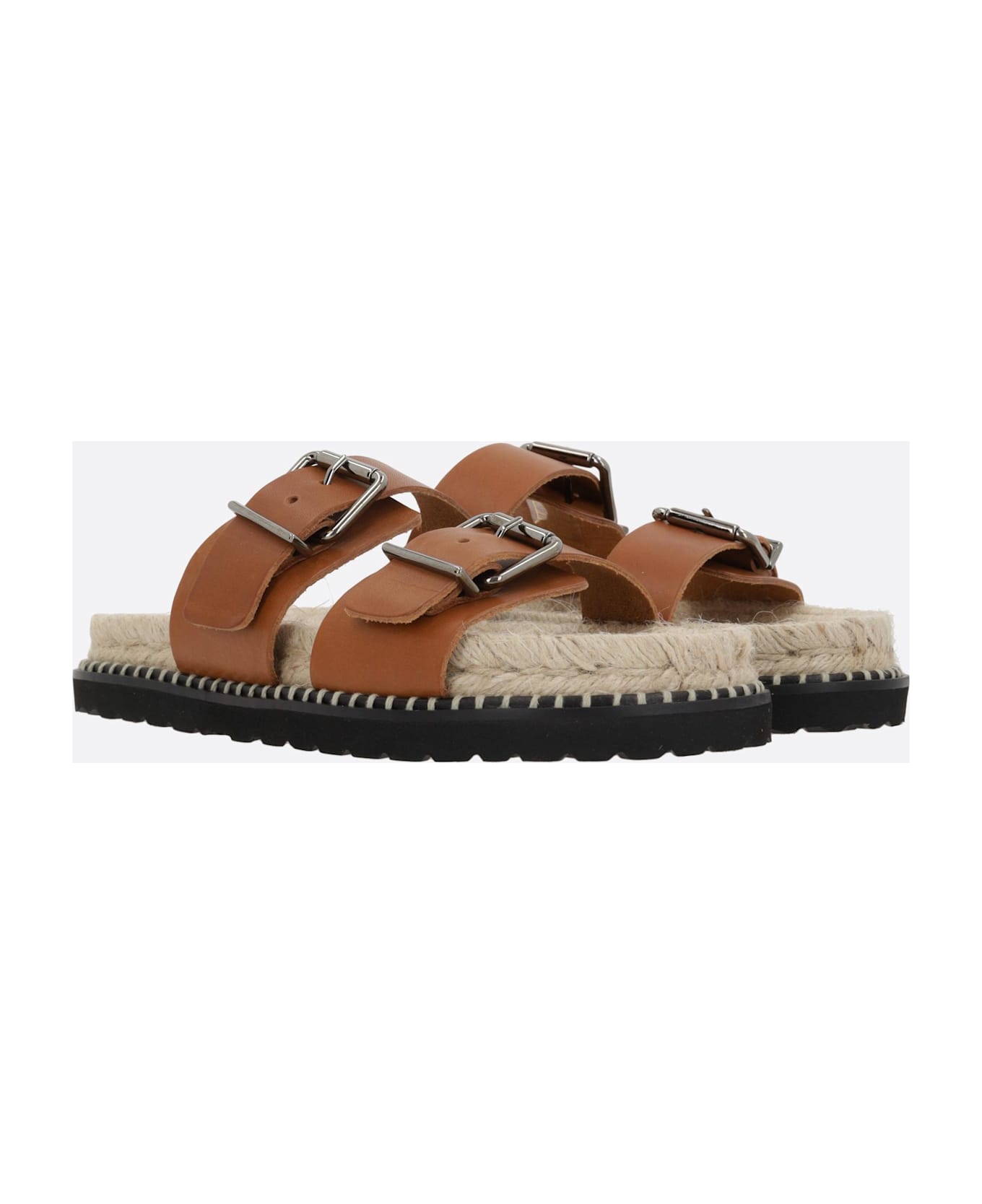 Castañer Ter/261 Flat Sandals In Smooth Leather - BROWN