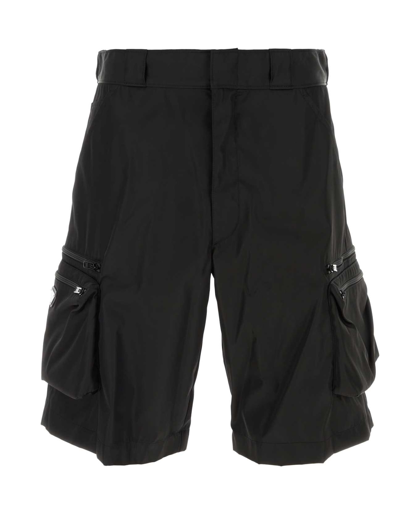 Prada Black Re-nylon Bermuda Shorts - NERO