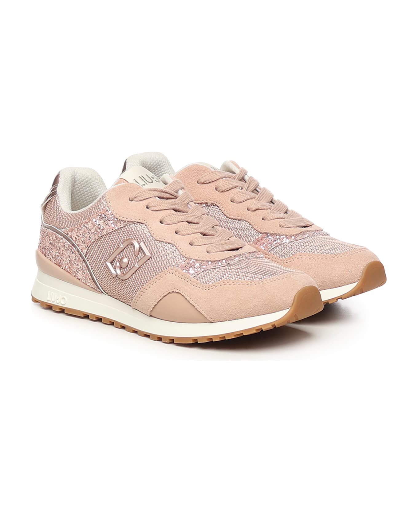 Liu-Jo Glitter And Mesh Sneakers - Pink