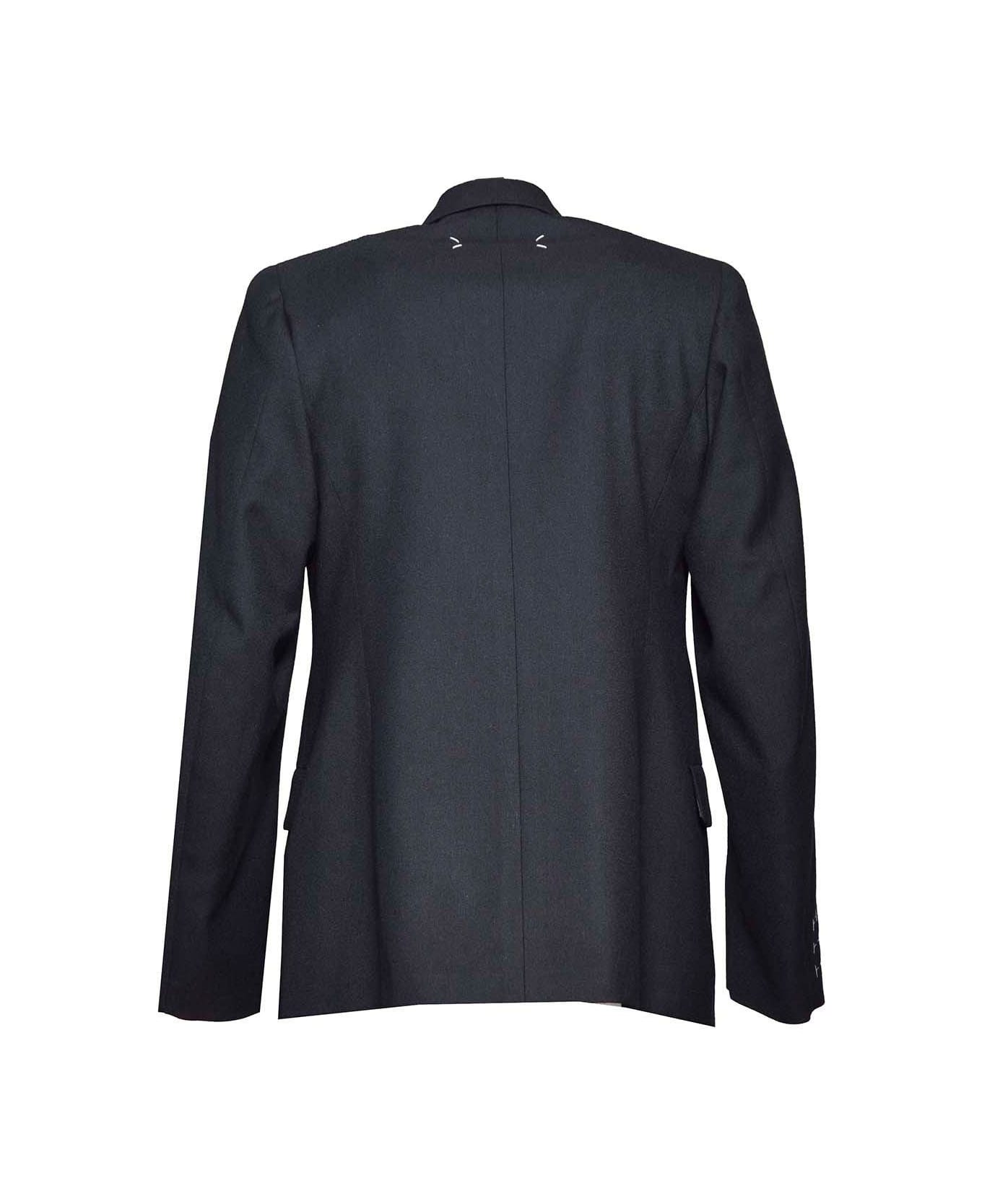 Maison Margiela Barathea Single-breasted Suit Jacket - Nero