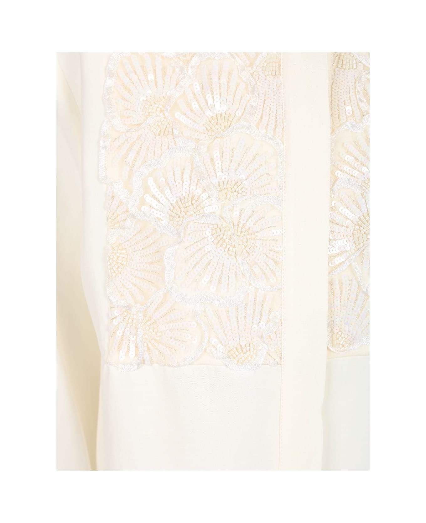Parosh Shirt With Plastron - Panna