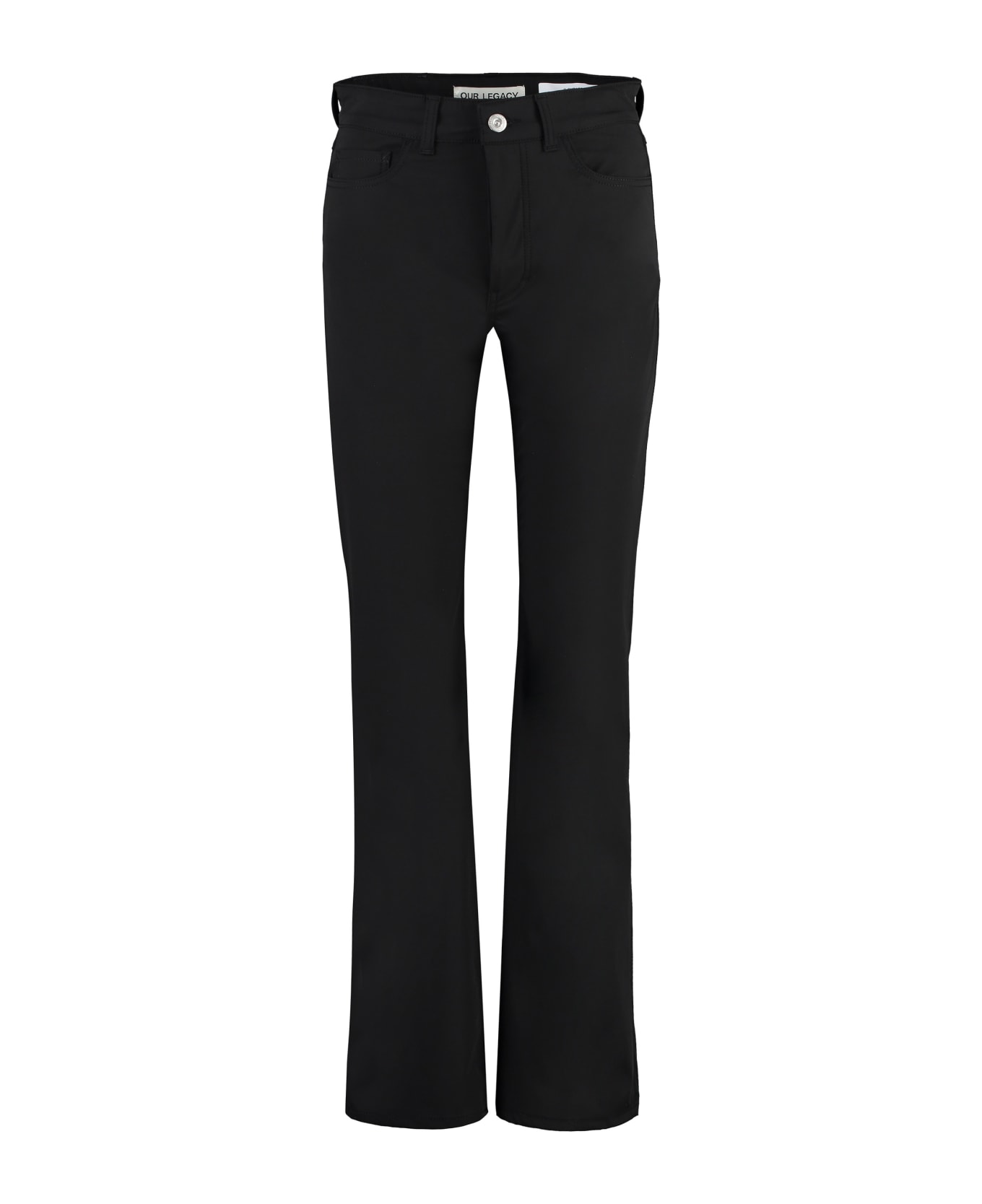 Our Legacy Flared Cotton Trousers - black