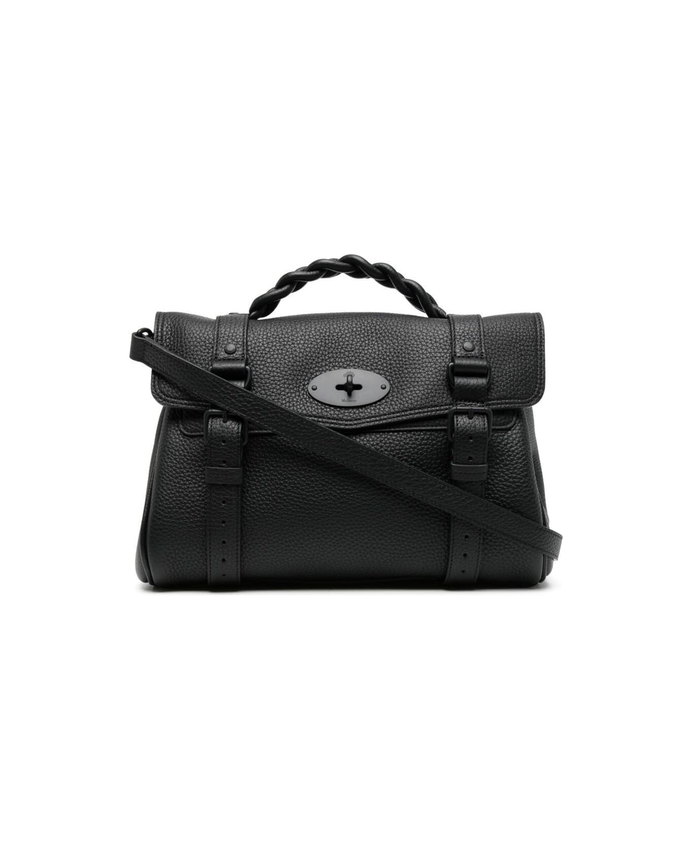 Mulberry Alexa Heavy Black Leather Handbag Mulberry Woman - Black