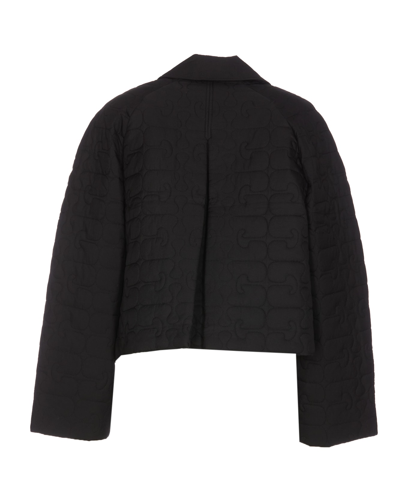 Ganni Short Quilt Jacket - Black ブレザー