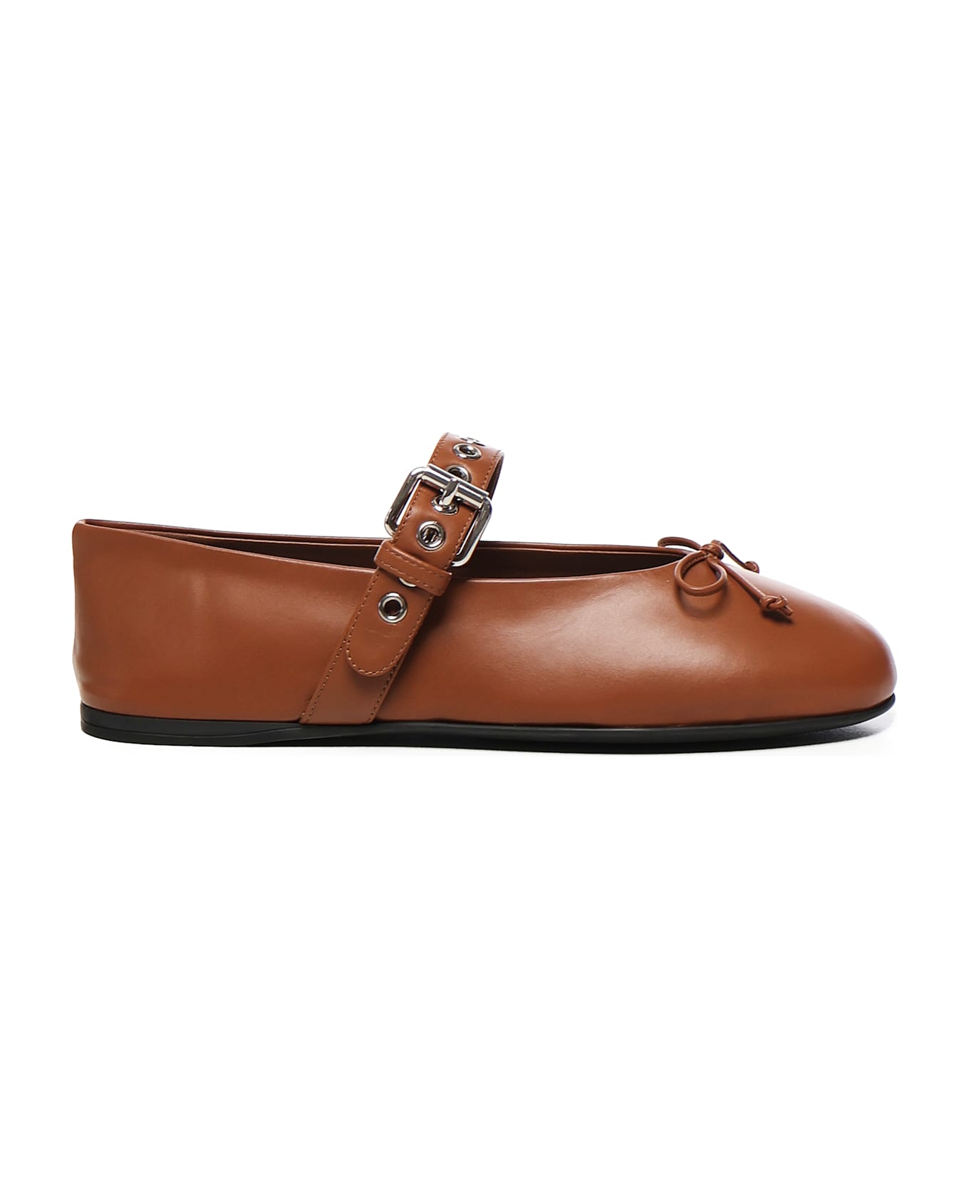 Miu Miu Leather Ballet Flats - Brandy