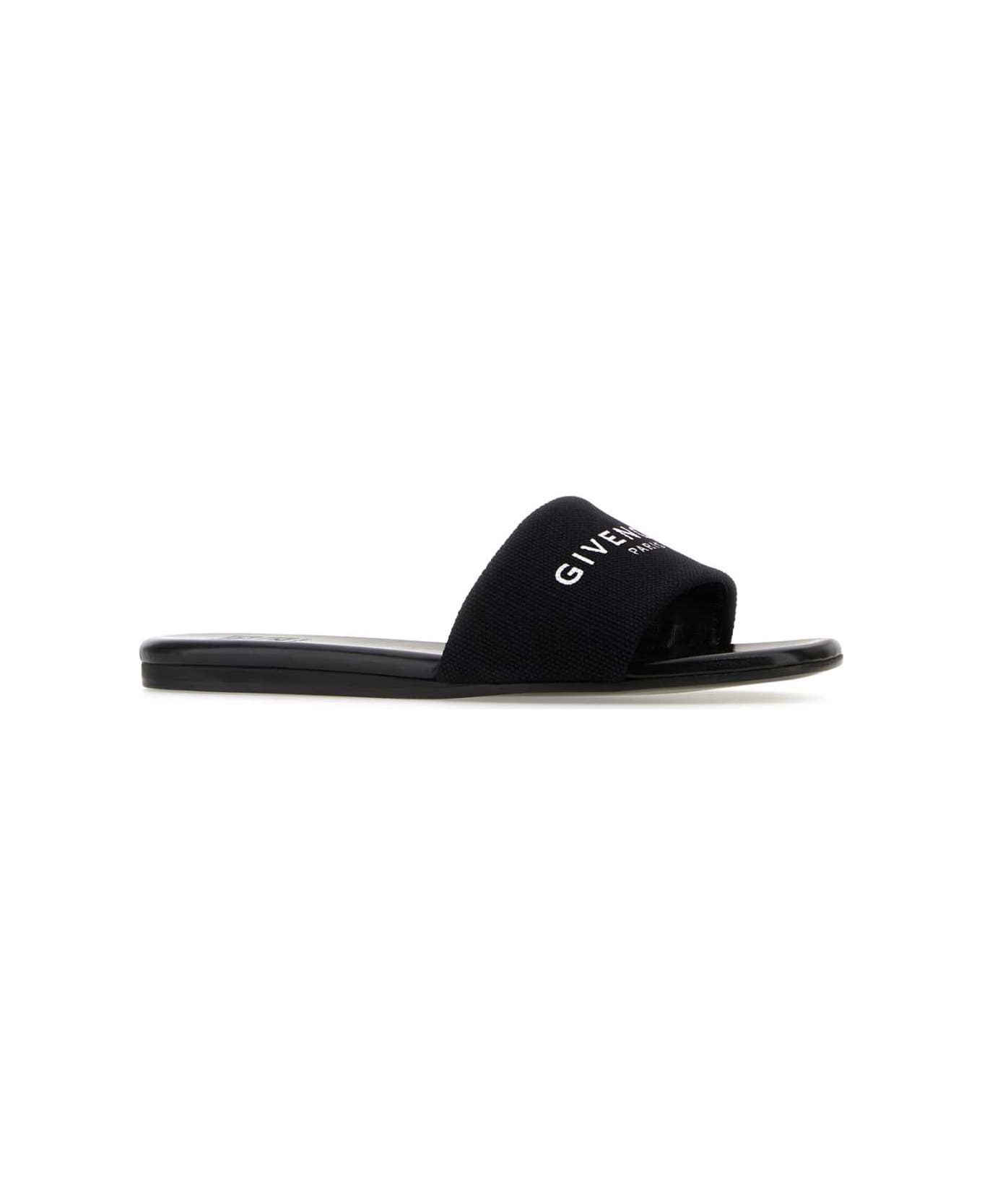 Givenchy Black Canvas 4g Slippers - BLACK