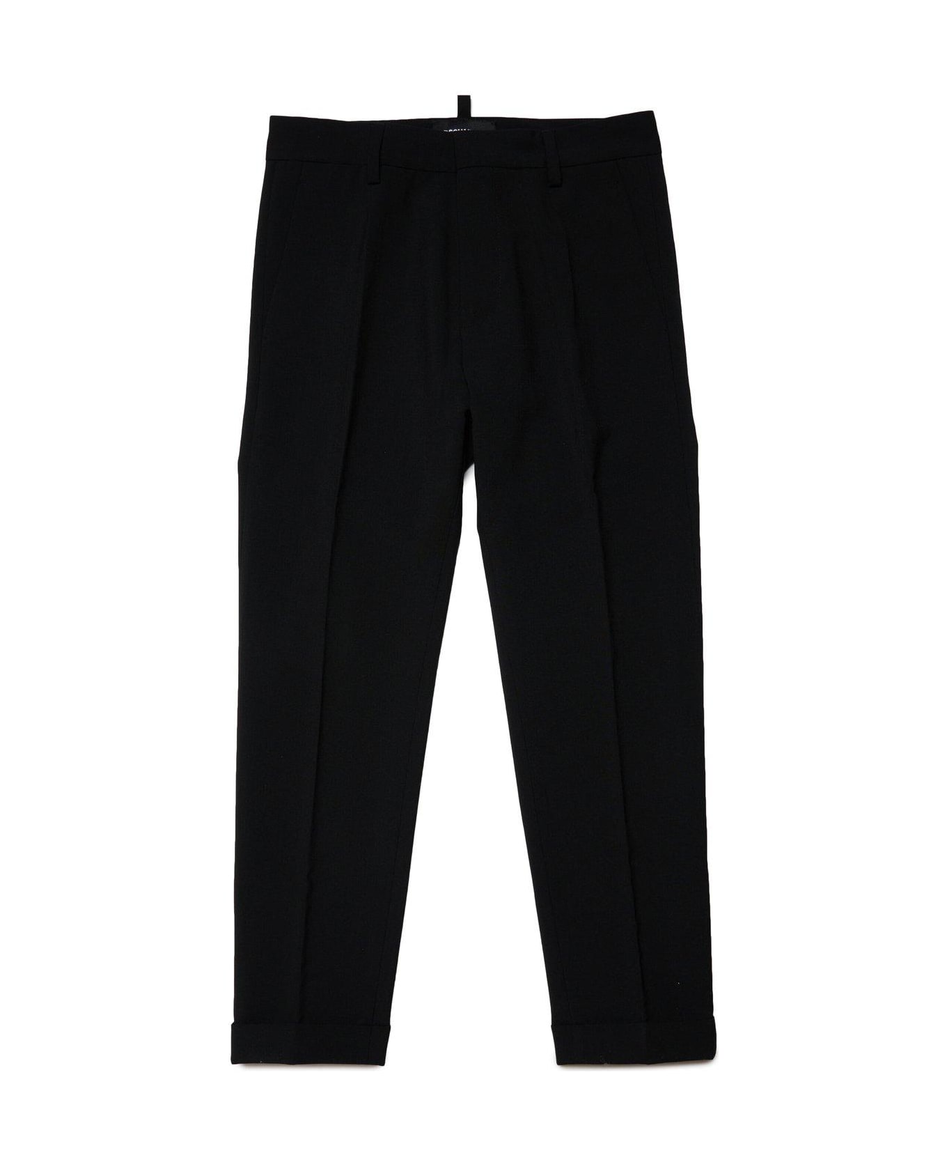 Dsquared2 Logo-plaque Tapered-leg Tailored Trousers - black