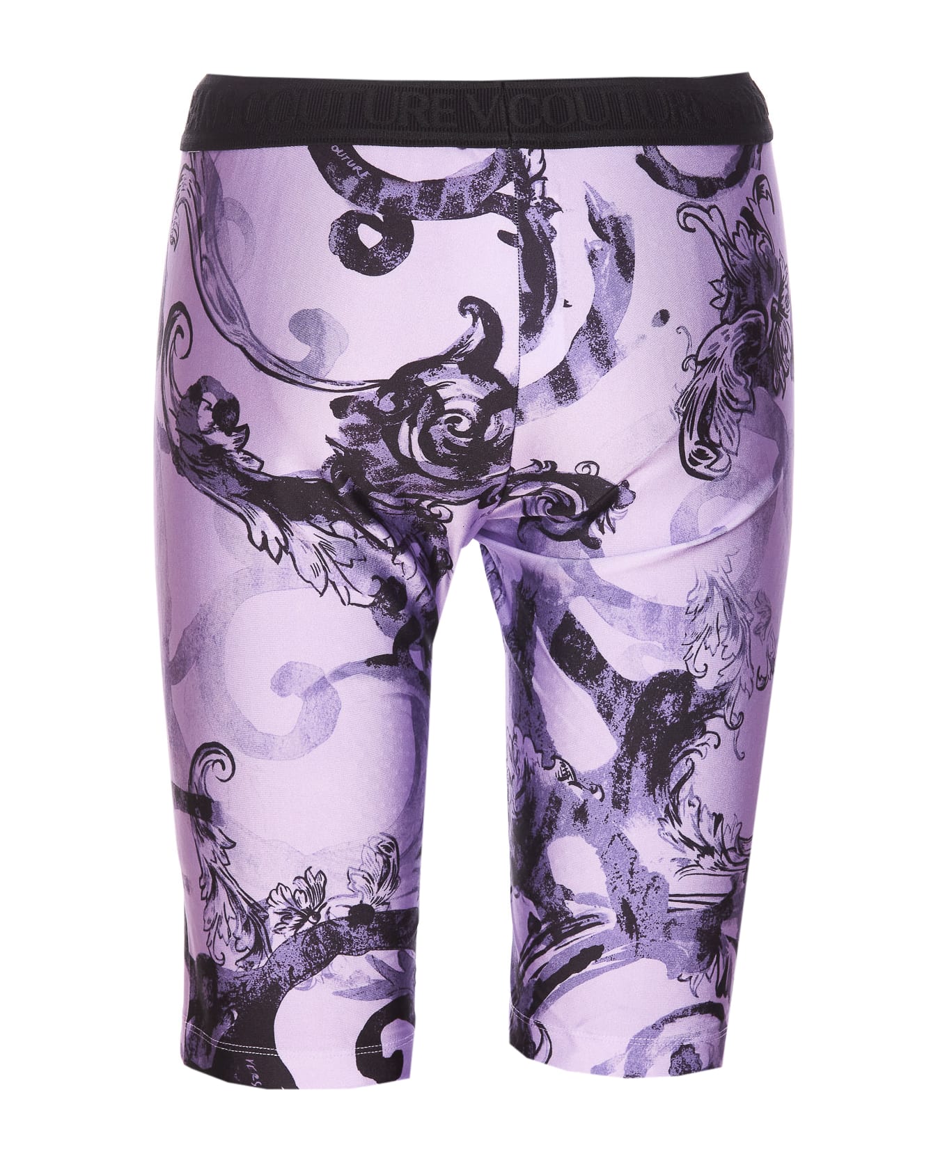 Versace Jeans Couture Watercolor Couture Short Leggings - Purple