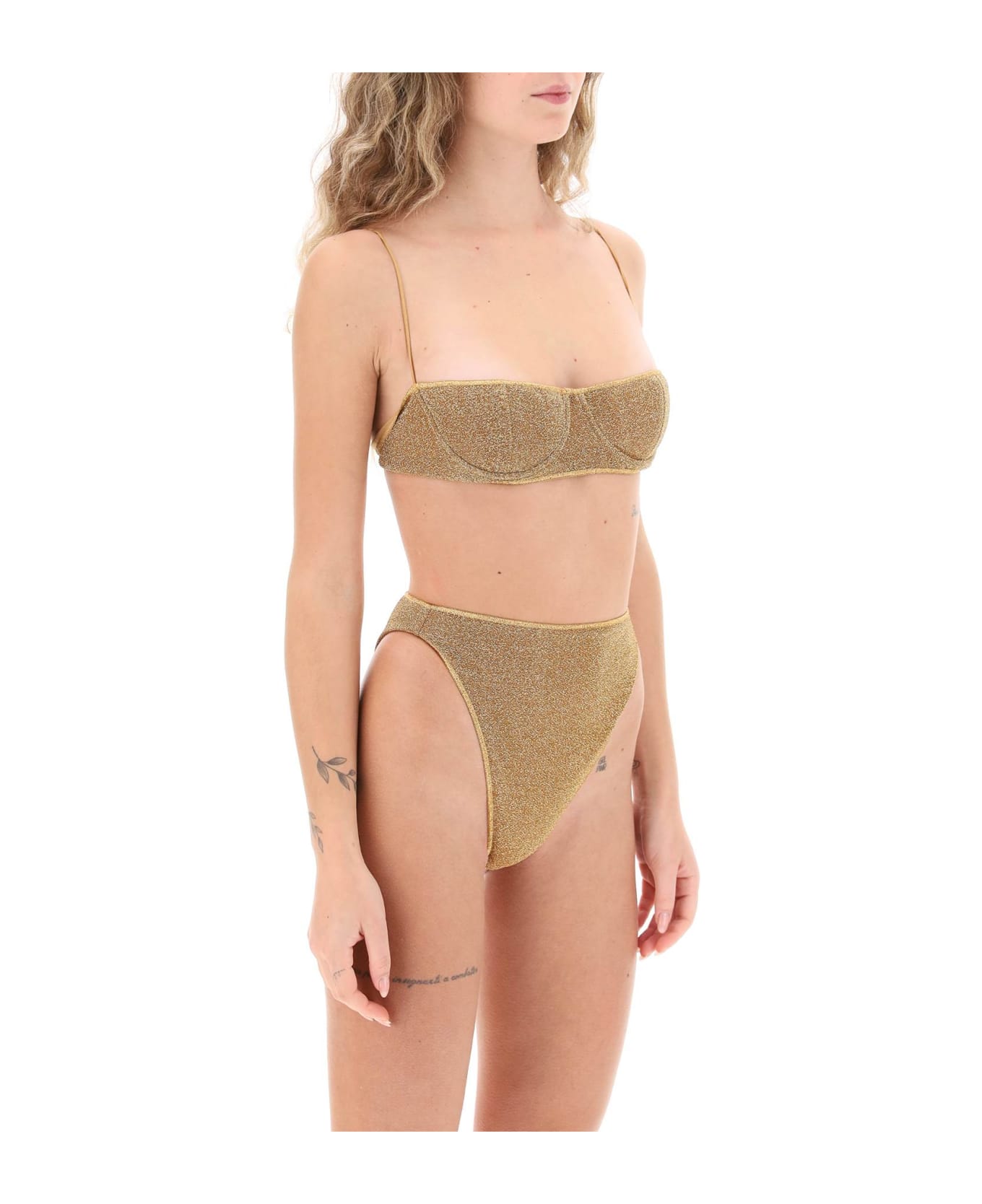 Oseree Lurex Bikini Set - TOFFEE (Gold)