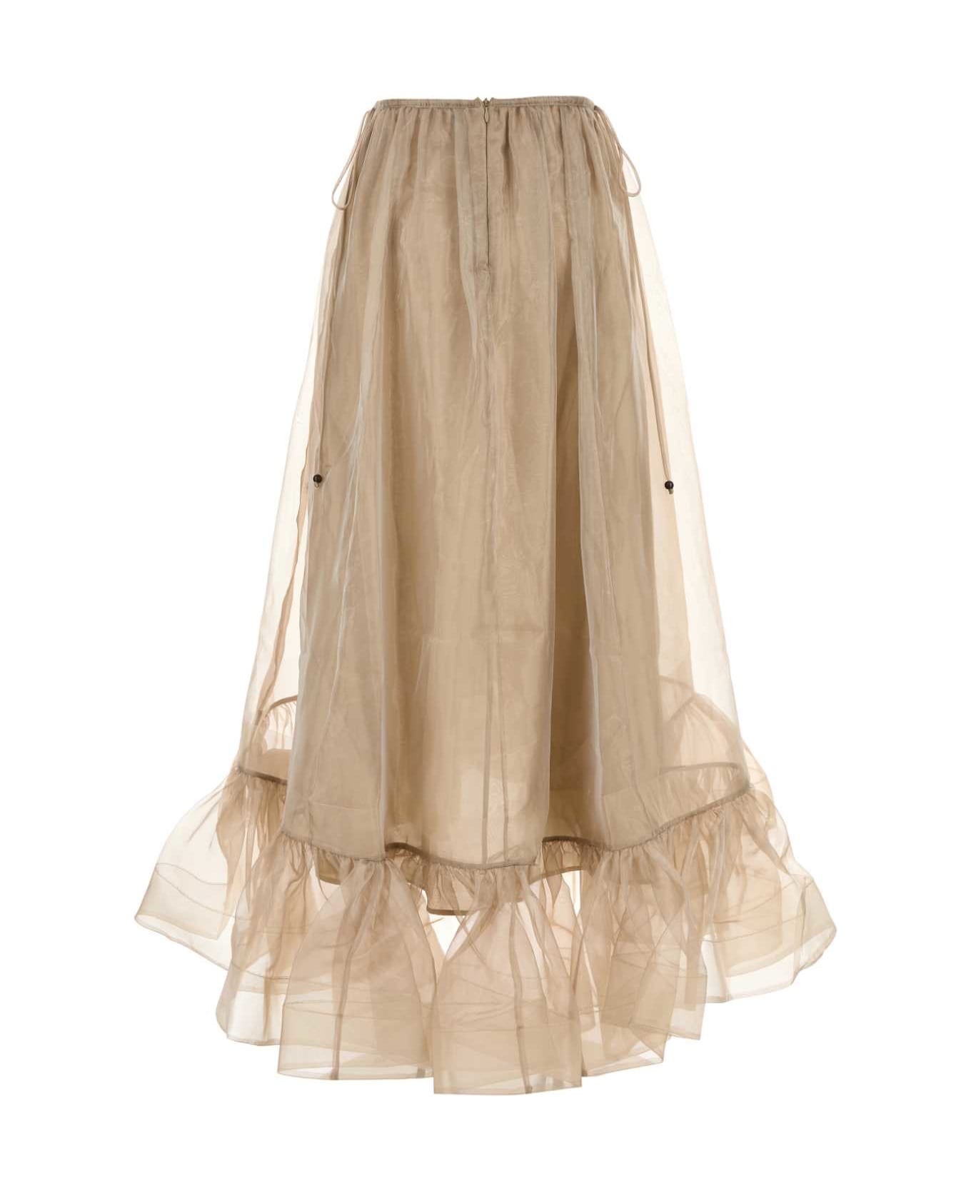 Zimmermann Cappuccino Organza Dawning Skirt - GOLD
