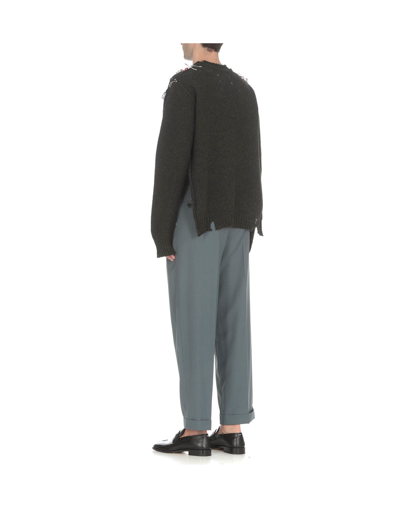 Maison Margiela Sweater With Cut-out Details - Green ニットウェア