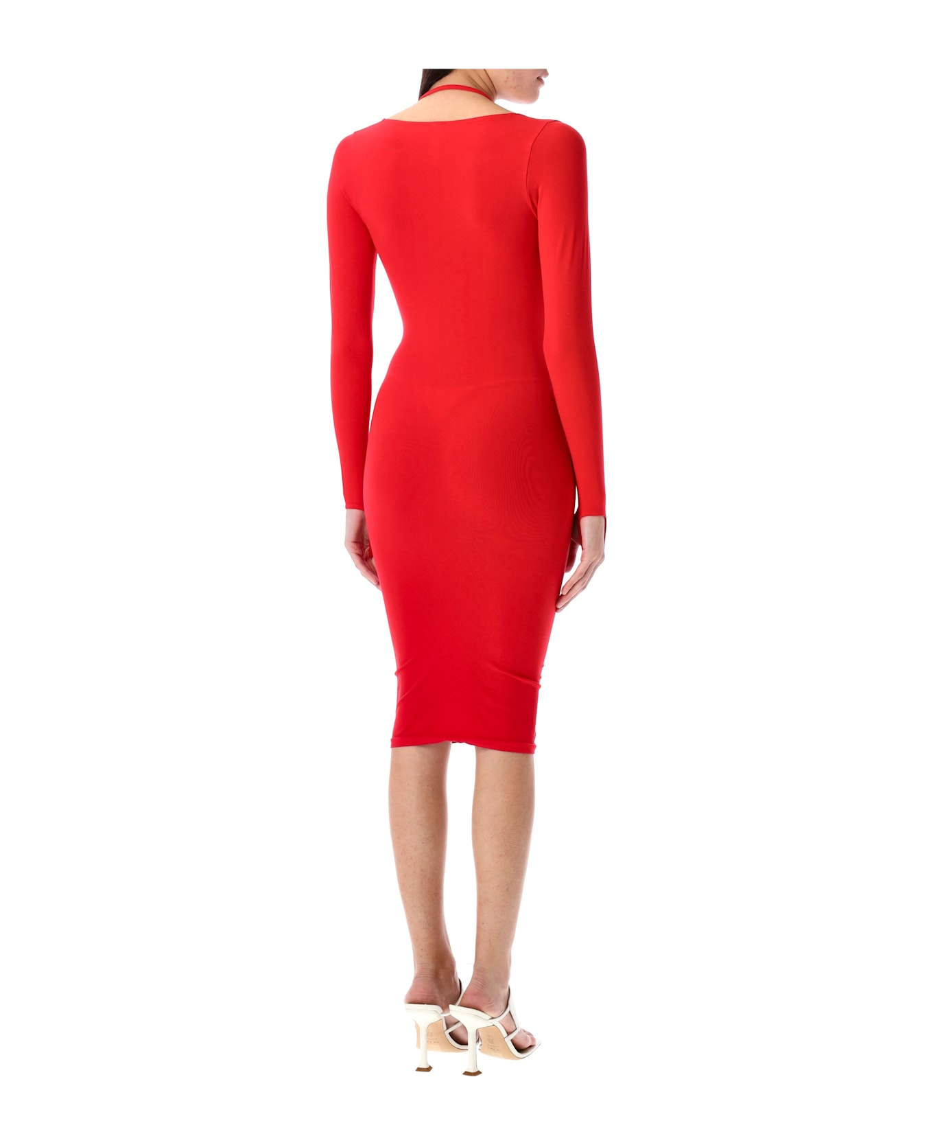 ANDREĀDAMO Sculpting Jersey Midi Dress - RED