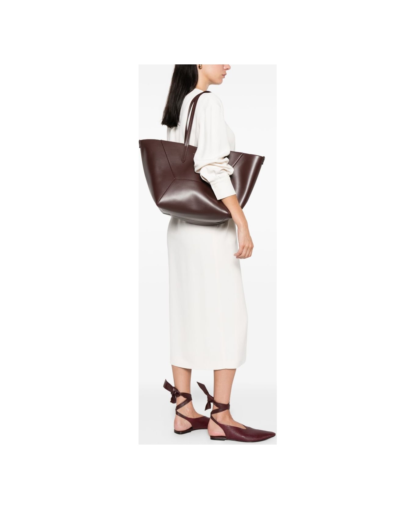 Brunello Cucinelli Dc Duo Leather Tote Bag - Bordeaux