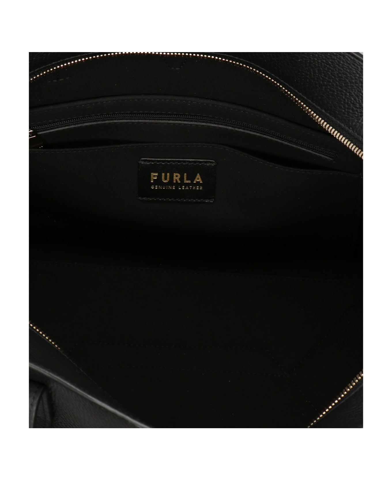 Furla Black Leather Net Large Tote Bag - Nero