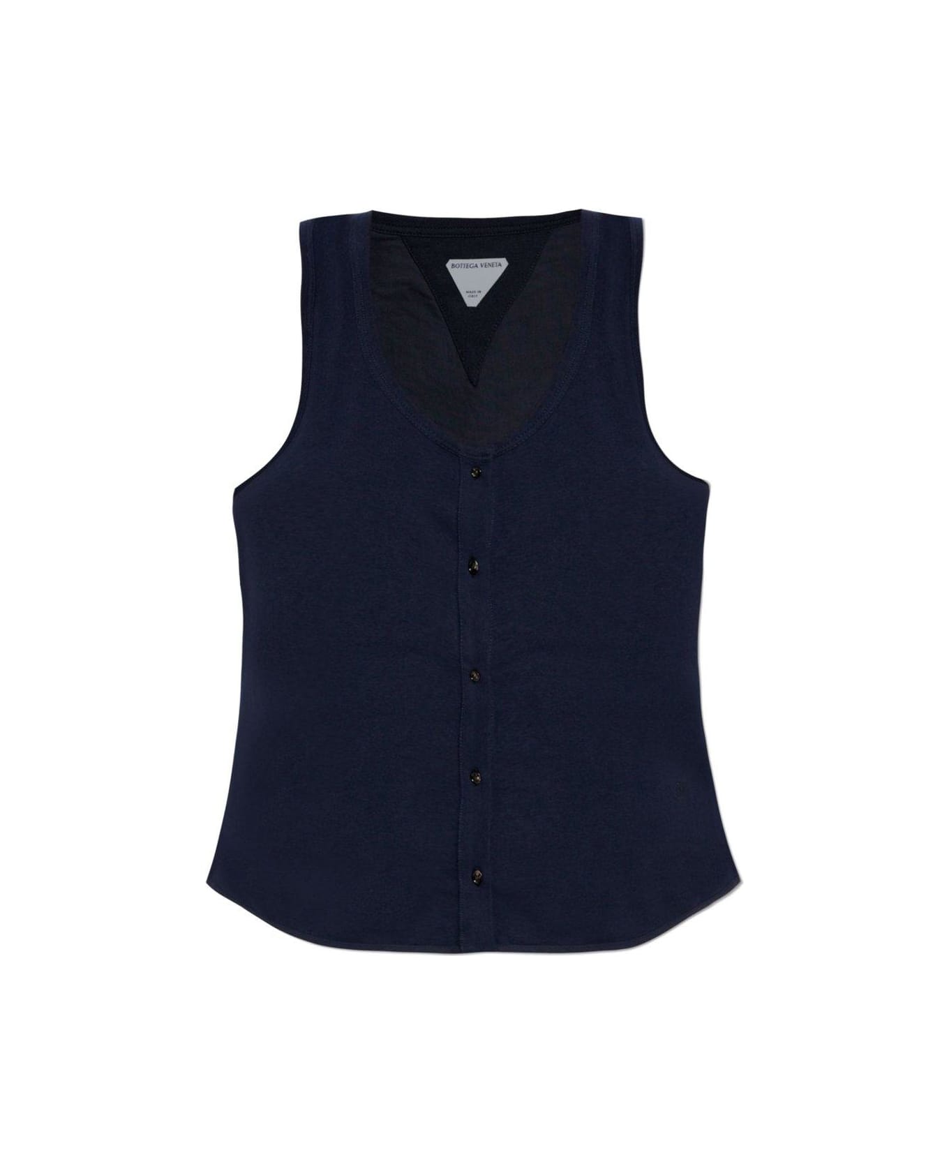 Bottega Veneta Single Breasted Sleeveless Top - BLUE