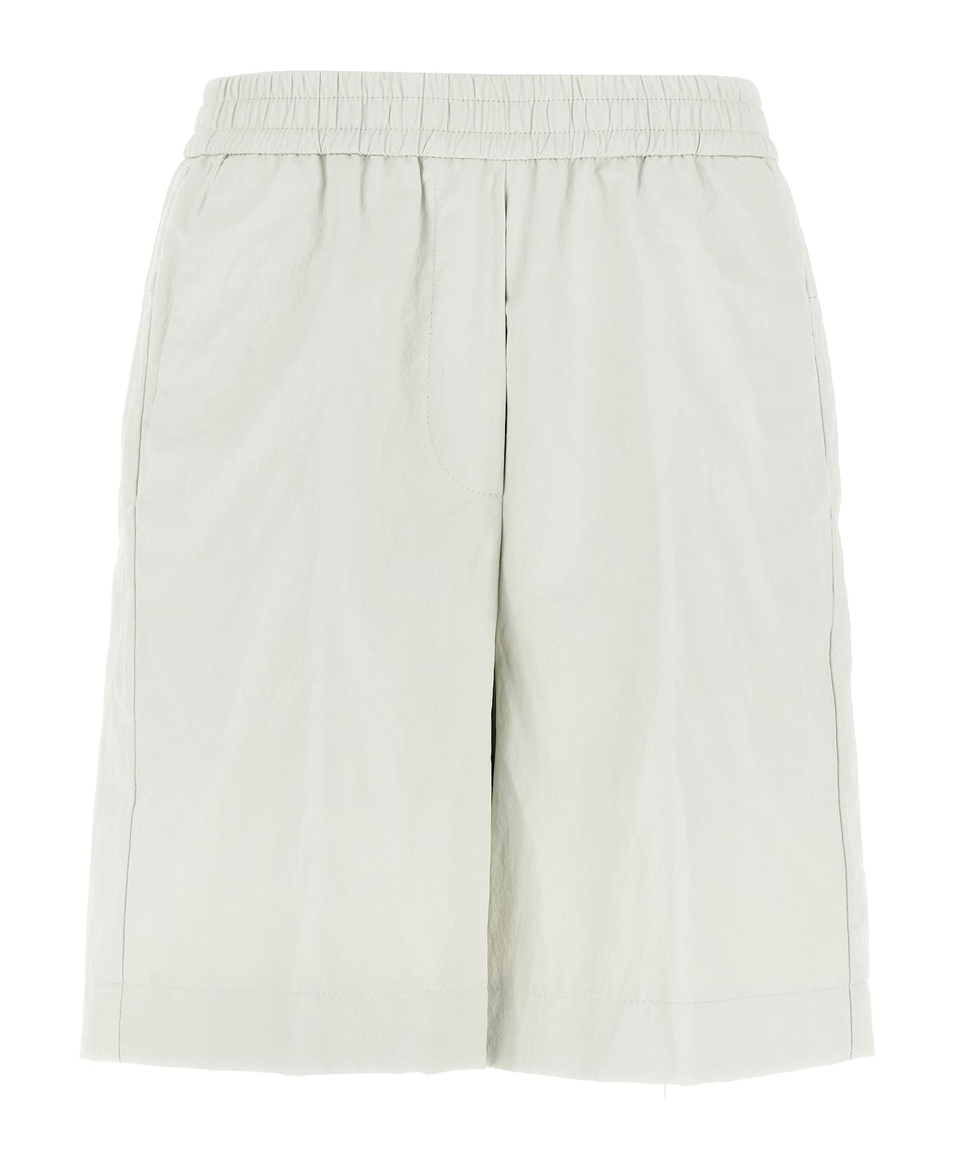 (nude) Leather-effect Bermuda Shorts - White