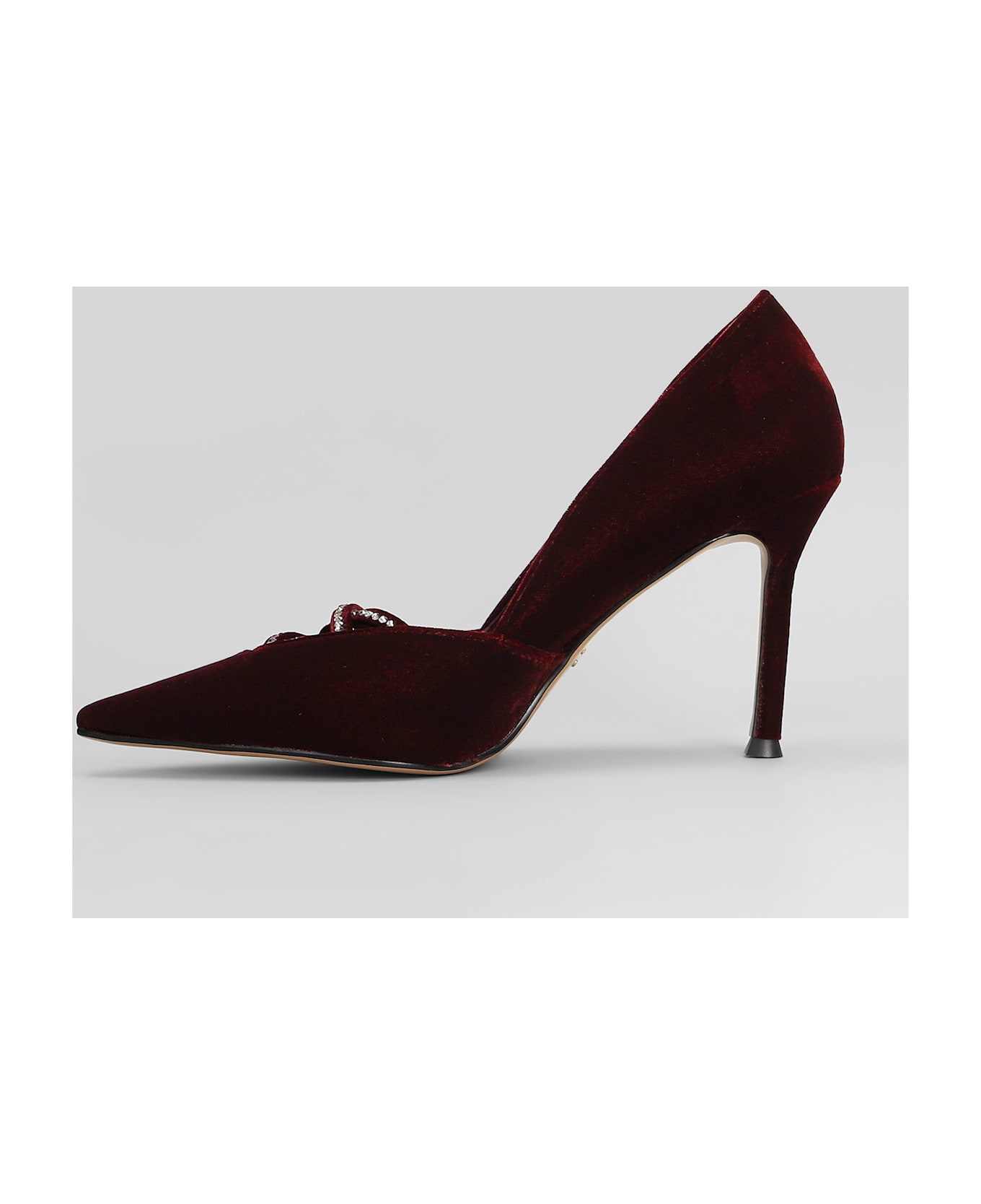 Lola Cruz Pumps In Bordeaux Velvet - bordeaux