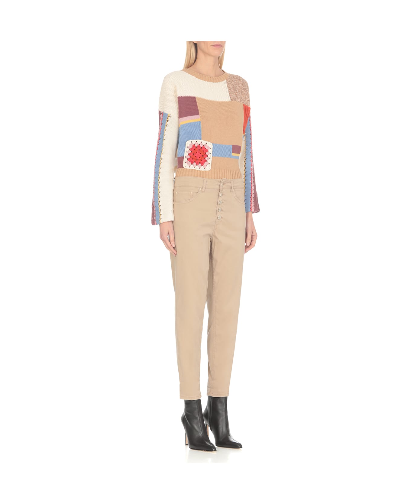 Dondup Button Fitted Trousers - Beige