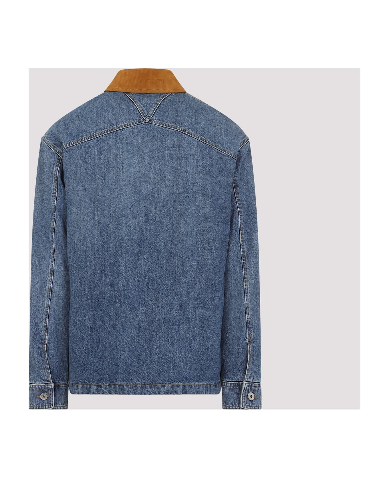 Bottega Veneta Suede Collar Denim Jacket - Mid Blue