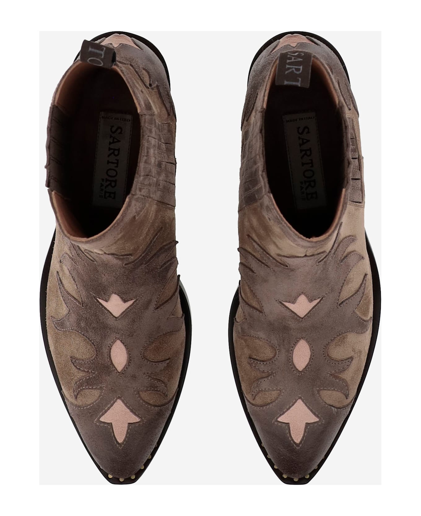 Sartore Suede Ankle Boots - Brown