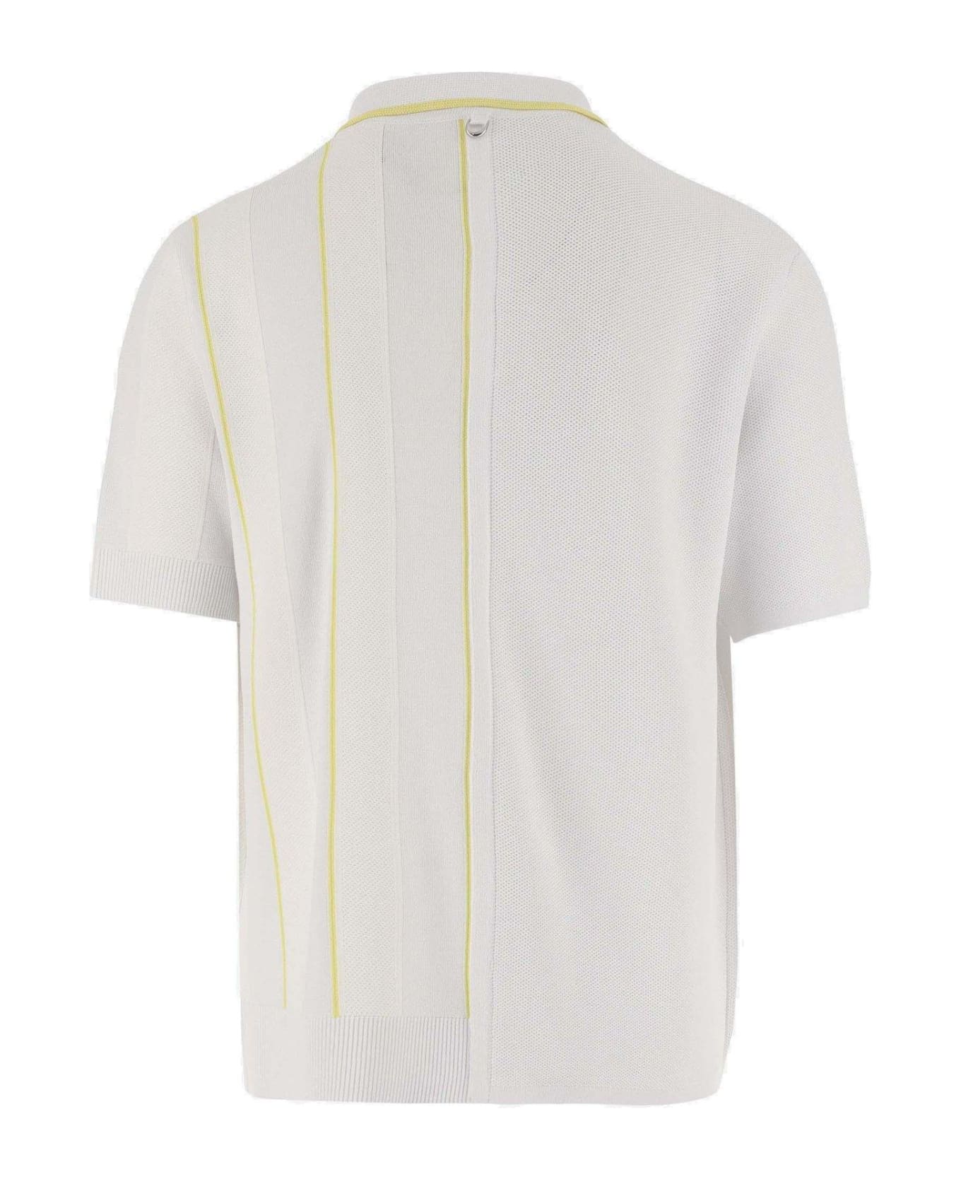 Jacquemus Contrast Knitted Polo Shirt - White