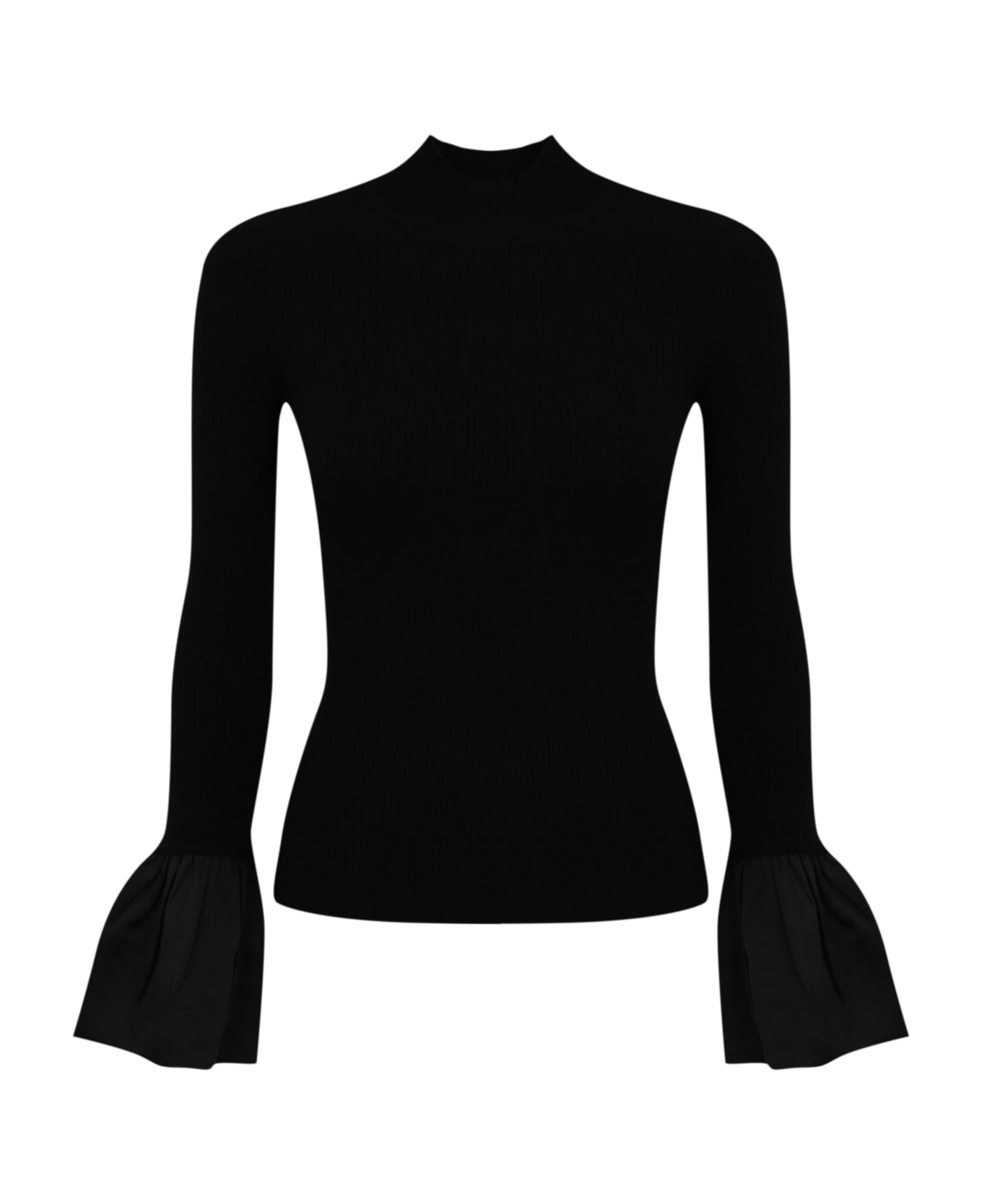 TwinSet Viscose Sweater With Ruffles - Black