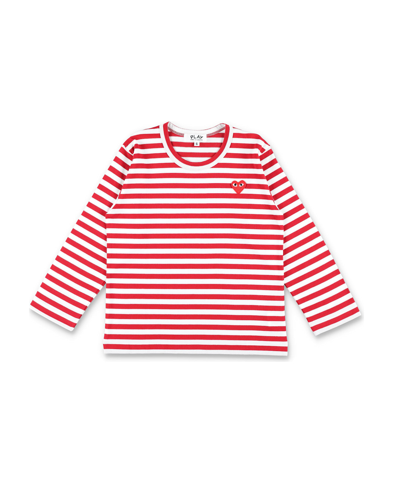 Comme des Garçons Play Kid - Striped T-shirt - RED