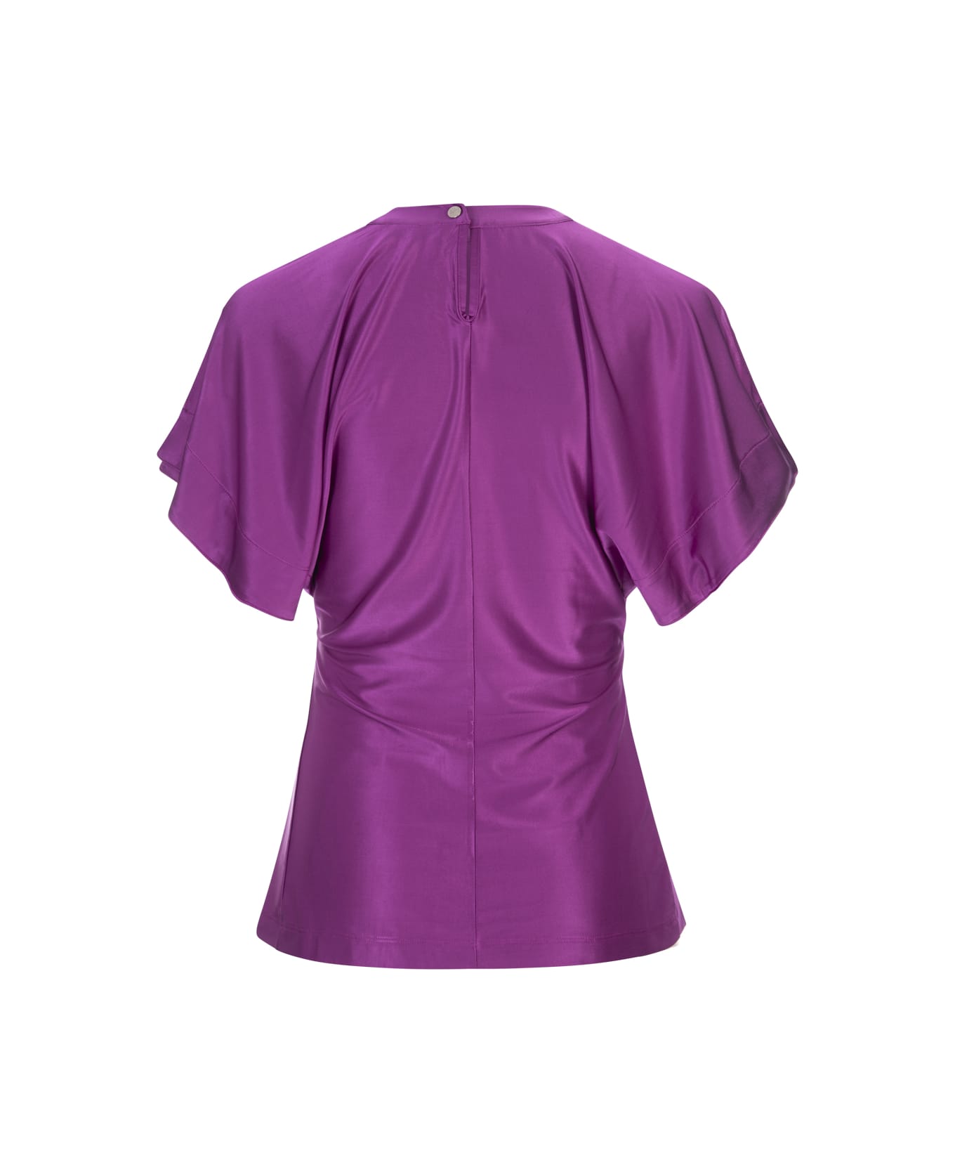 Paco Rabanne Purple Top With Draping And Buttons