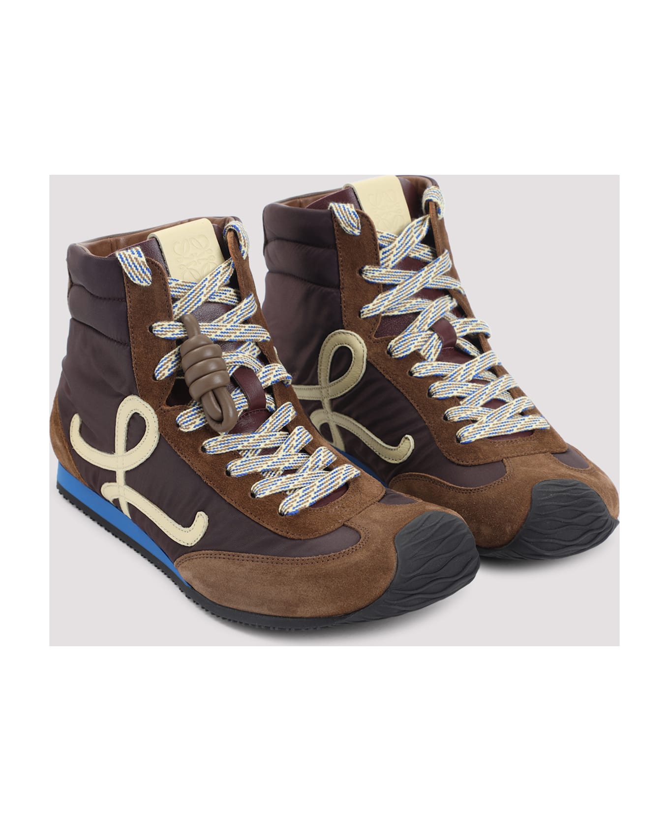 Loewe Ballet Runner 2.0 High Top Sneakers - Brown Yellow/blue