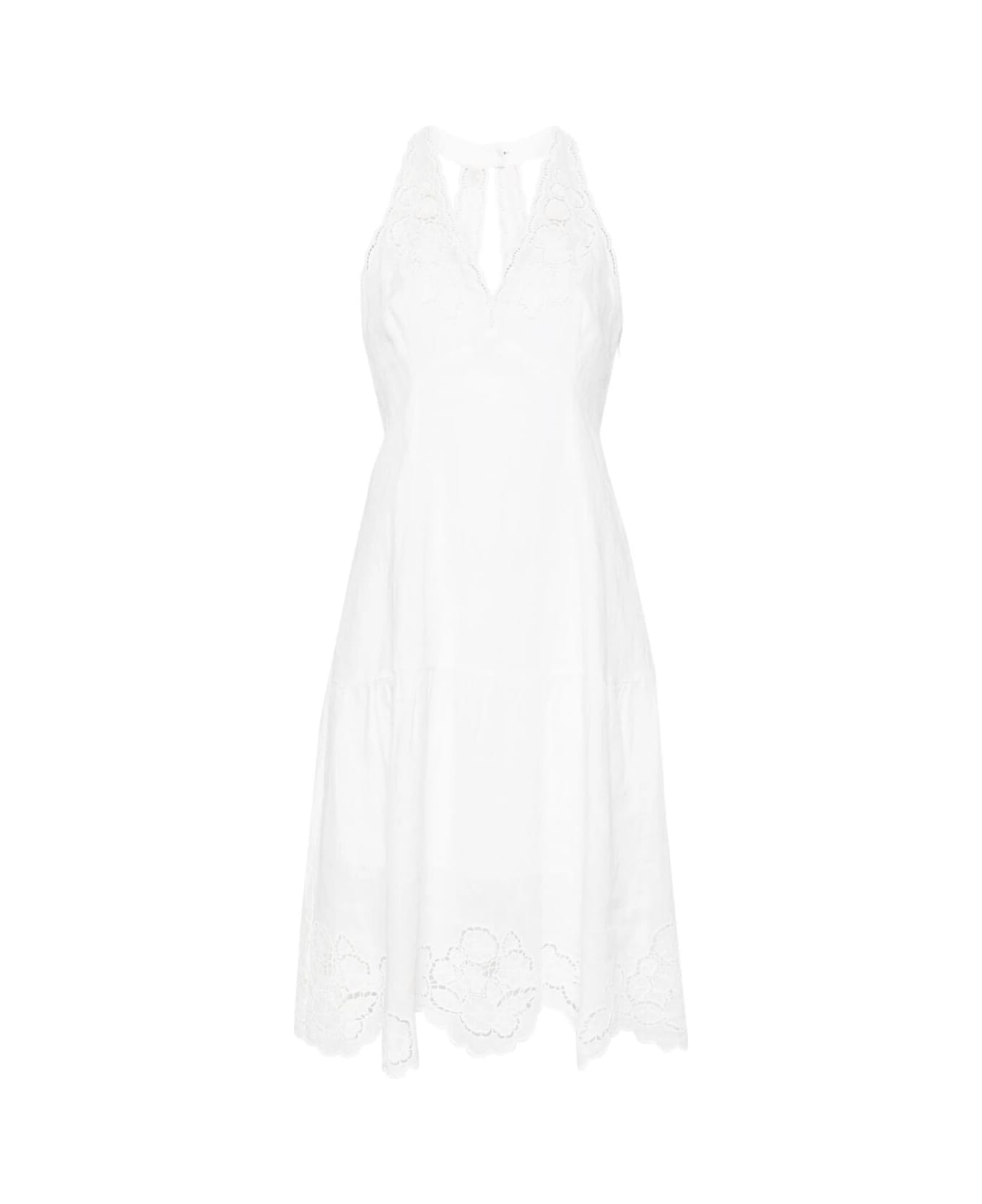 TwinSet Broderie Anglaise Dress - Optic White