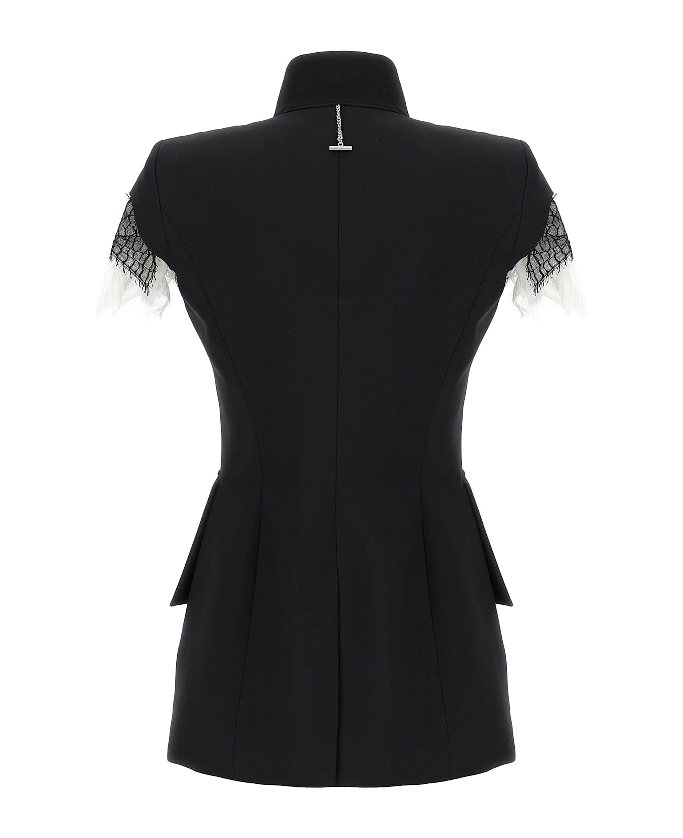 Alexander McQueen Lace Detail Blazer - Black