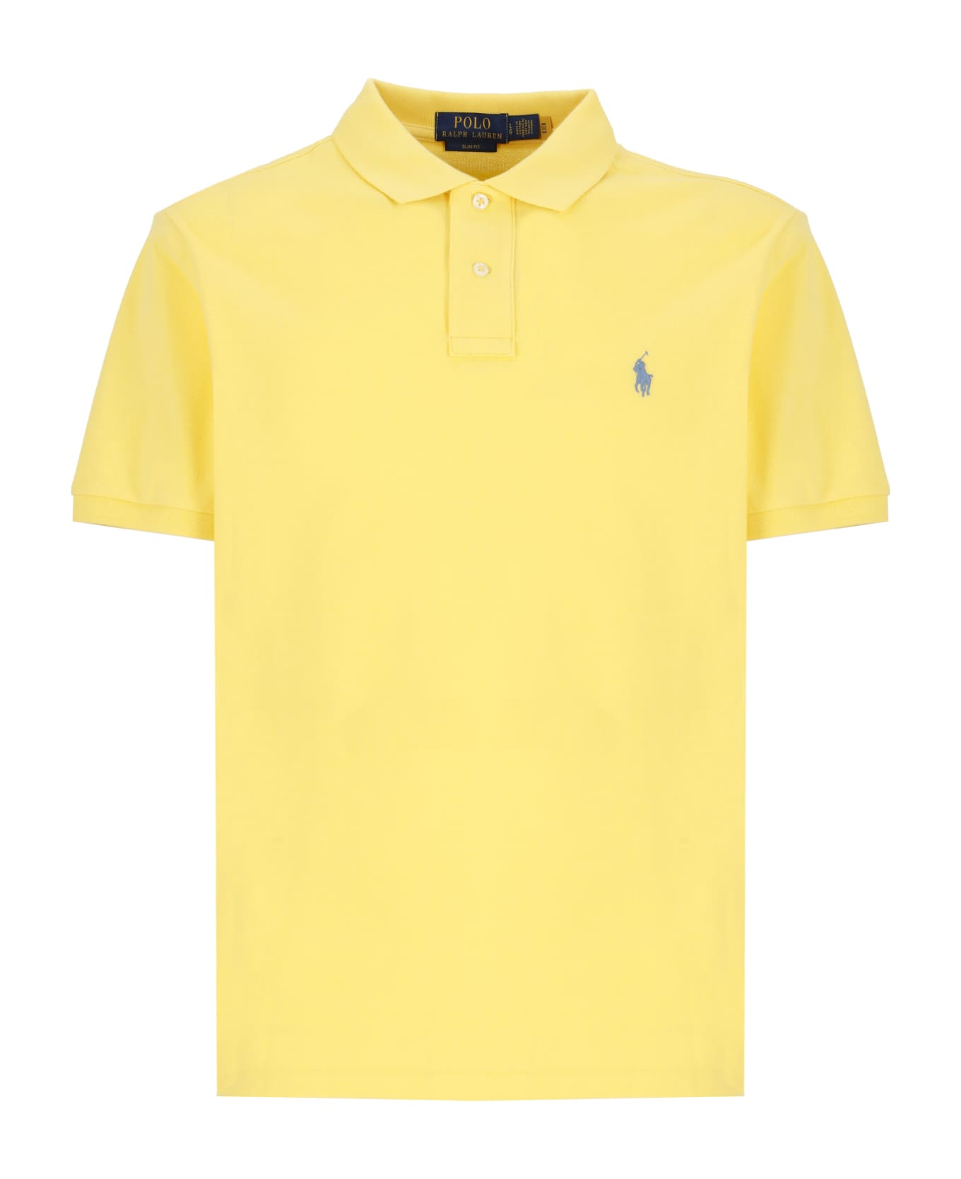 Ralph Lauren Slim-fit Polo Shirt In Oasis Yellow Piqué - Yellow